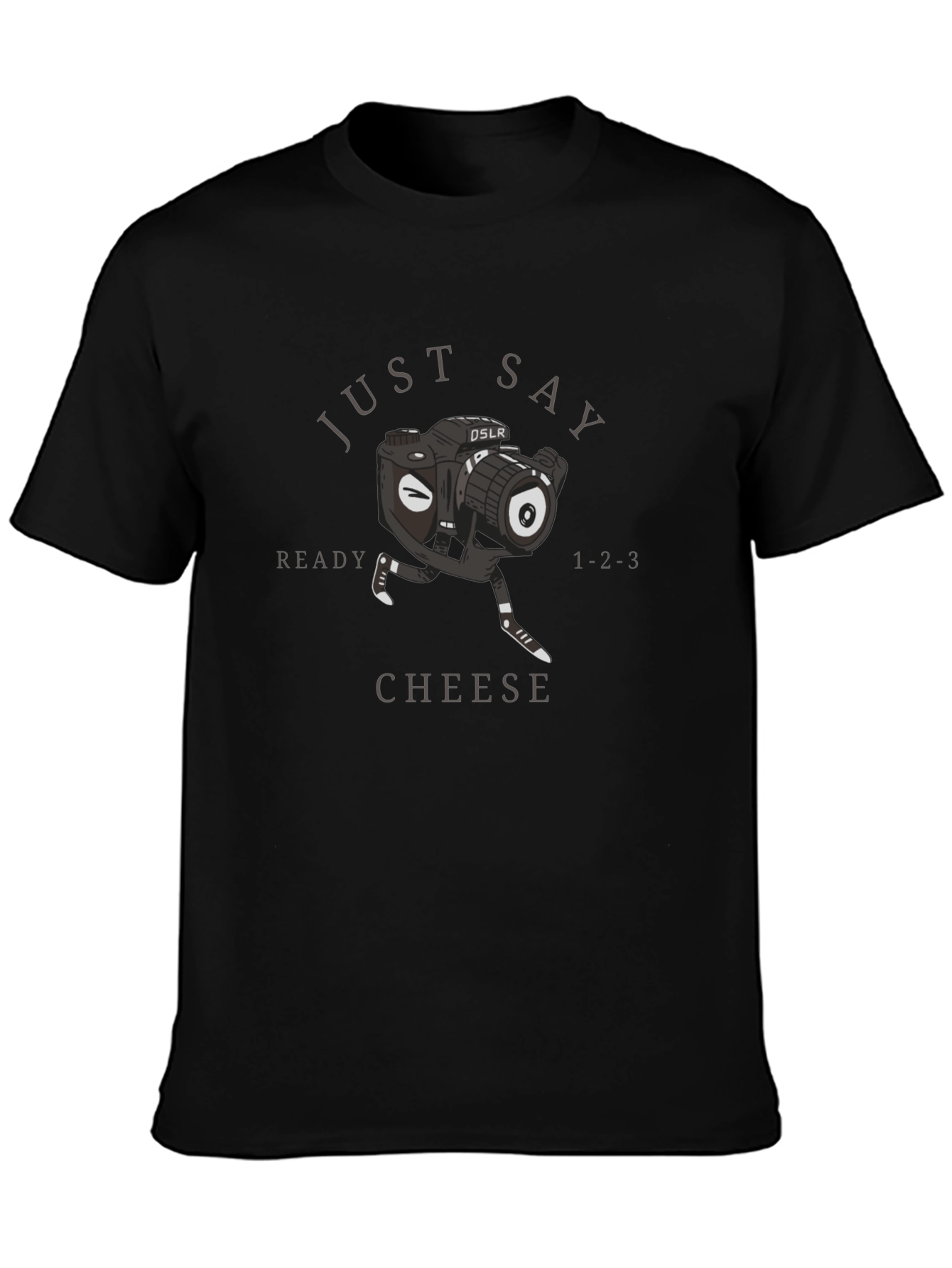 Just Say Cheese Graphic Tee - Black Cotton
