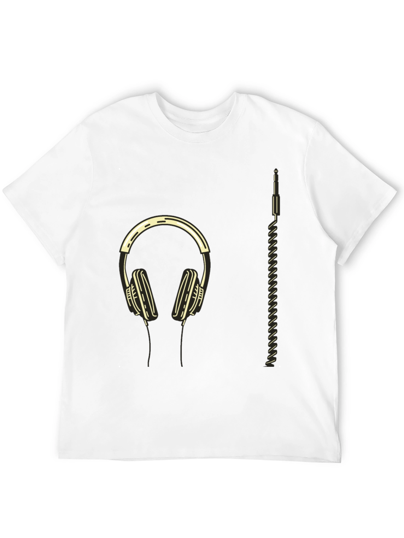 Modern Headphone Graphic Tee - Black