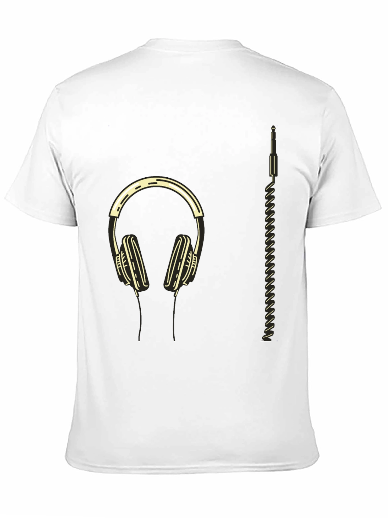 Modern Headphone Graphic Tee - Black