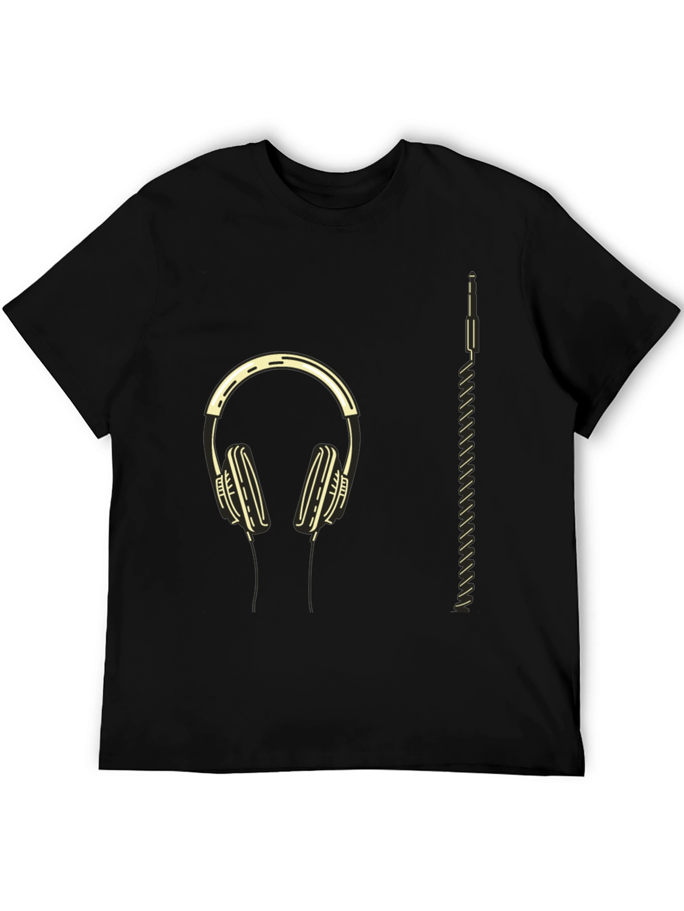 Modern Headphone Graphic Tee - Black