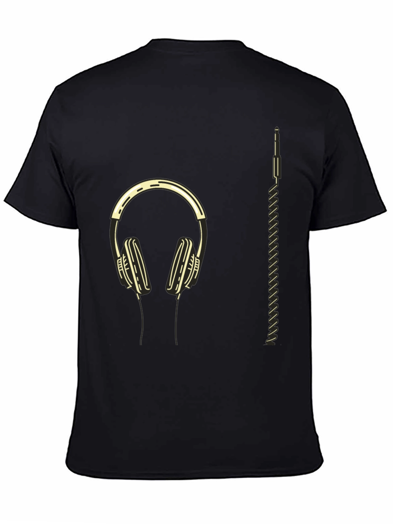 Modern Headphone Graphic Tee - Black