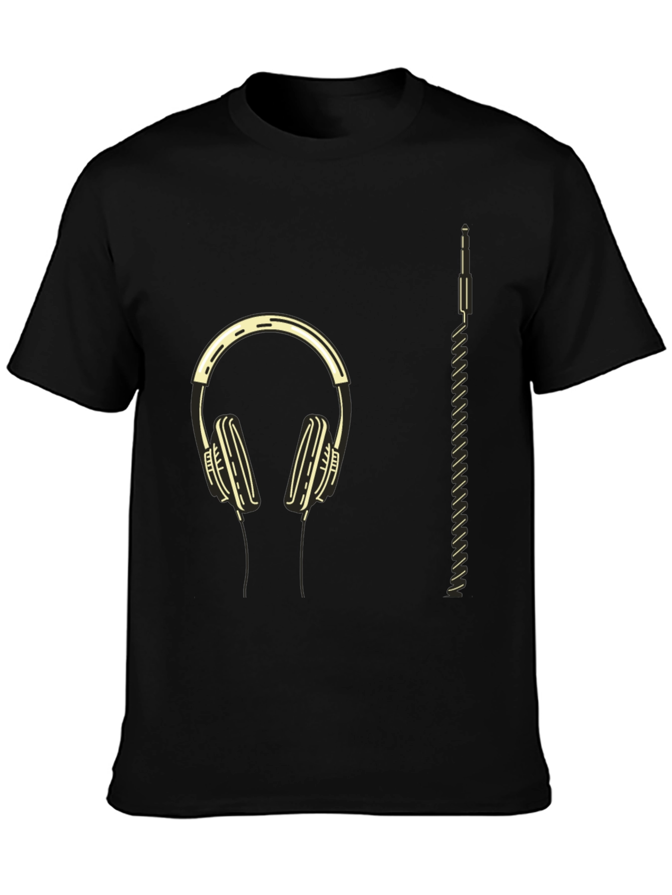 Modern Headphone Graphic Tee - Black