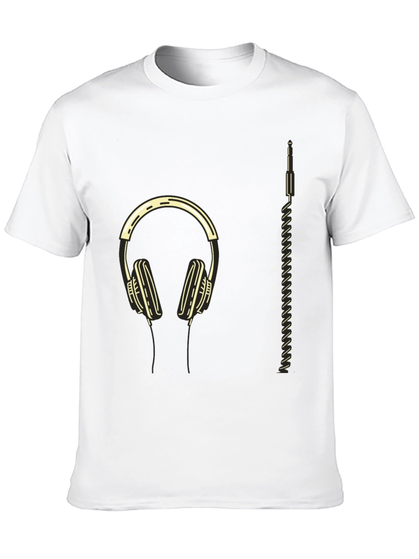 Modern Headphone Graphic Tee - Black