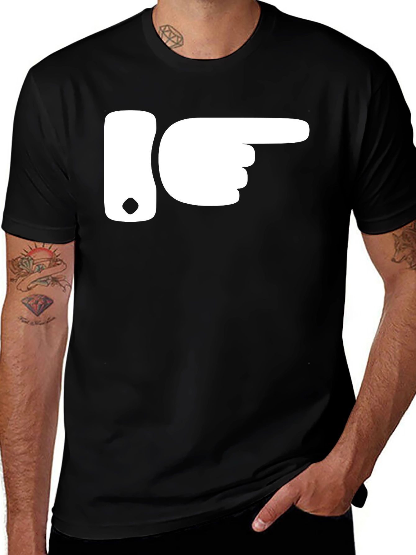 Pointing Finger Graphic Tee - Novelty Humor Shirt