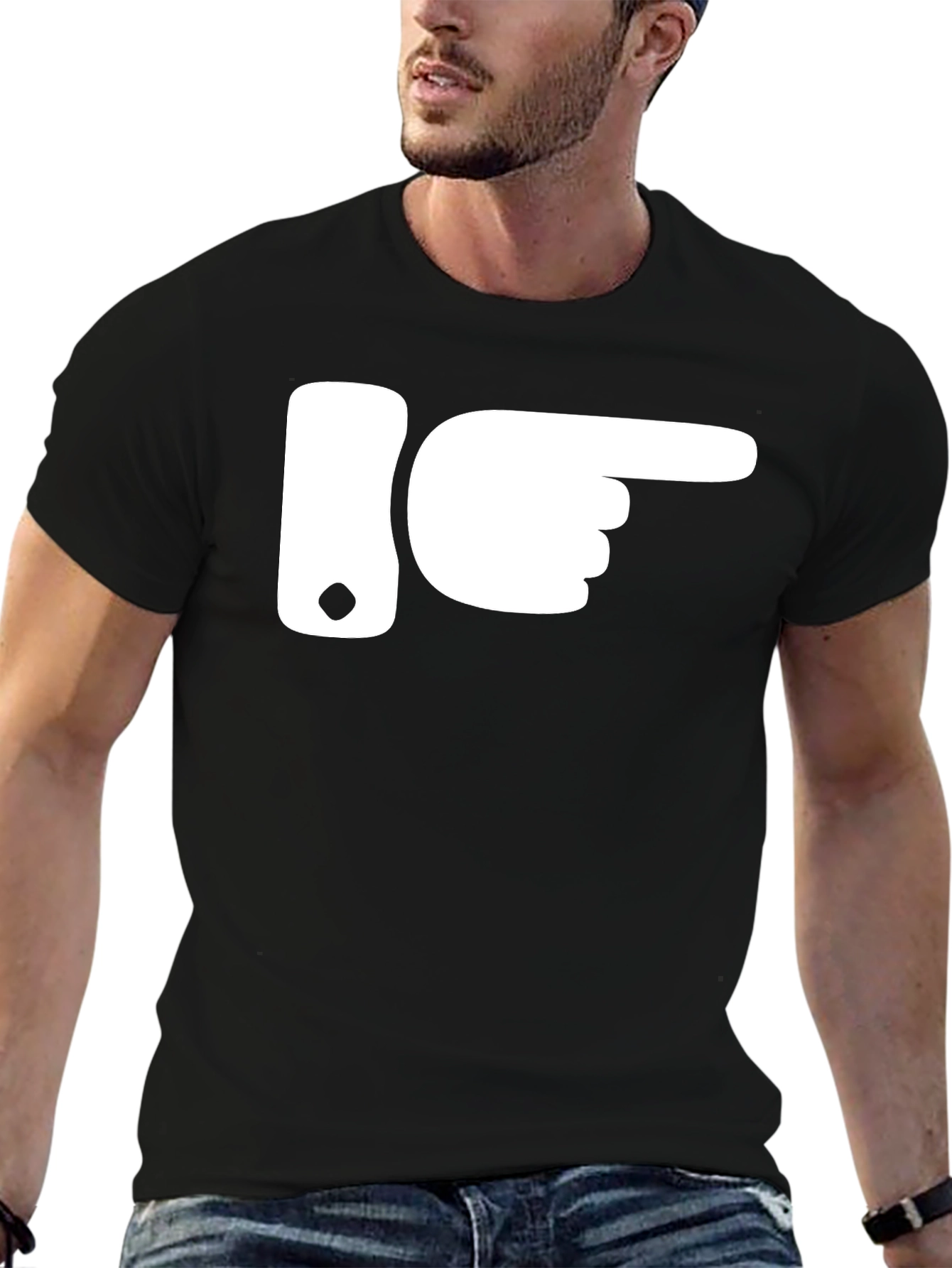 Pointing Finger Graphic Tee - Novelty Humor Shirt