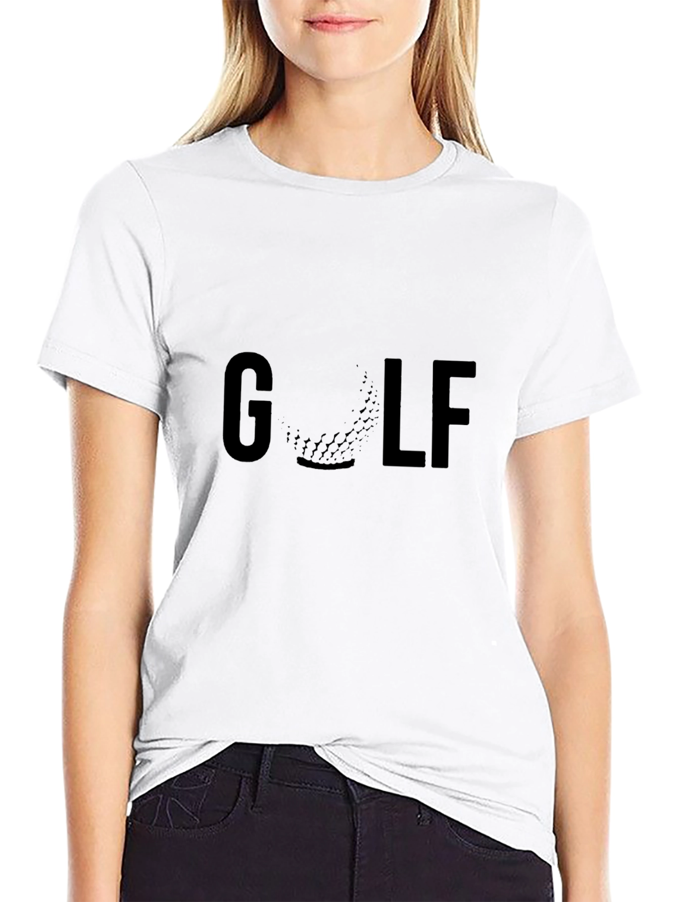 Golf Graphic Tee - Black Crew Neck