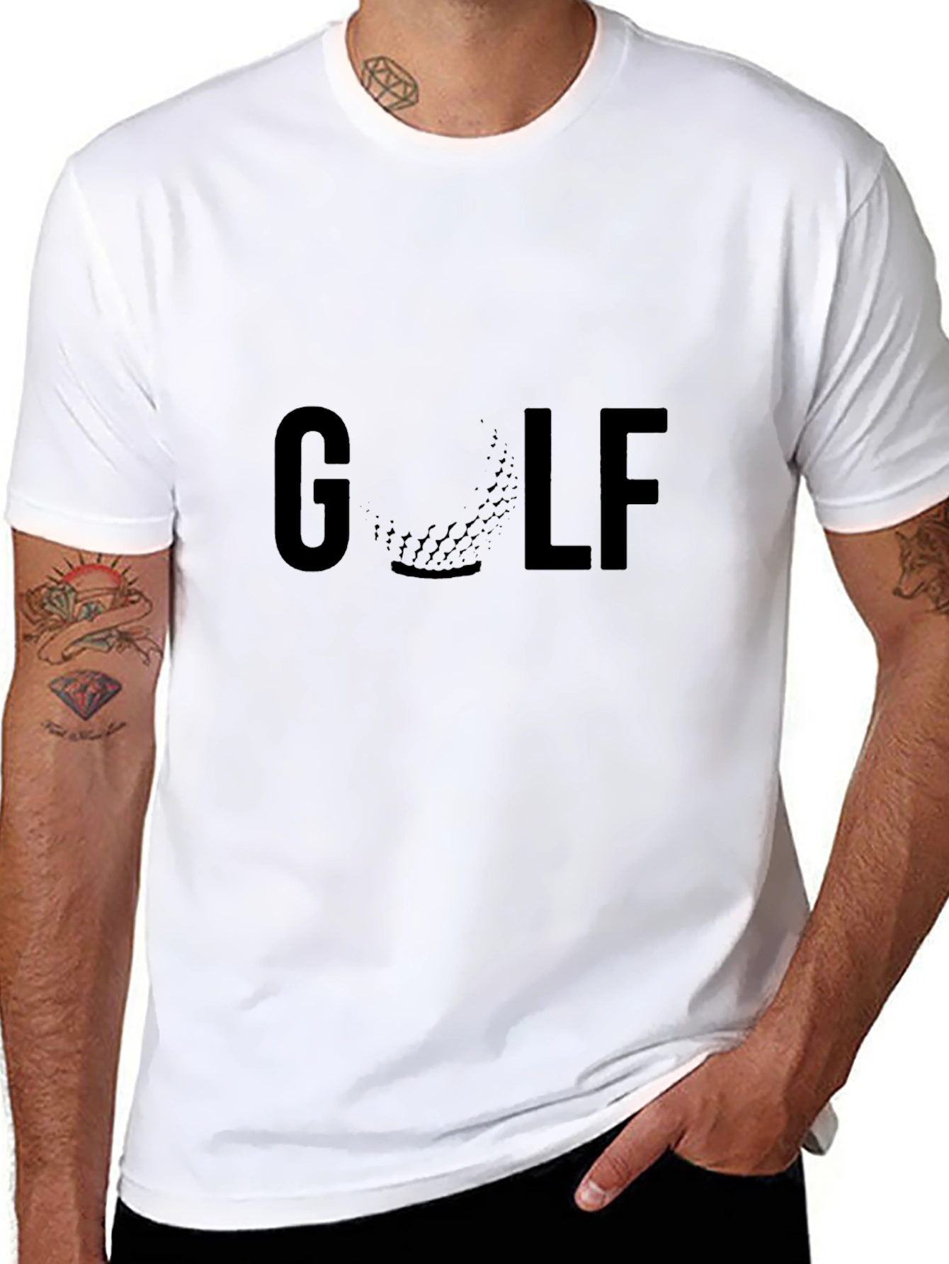Golf Graphic Tee - Black Crew Neck