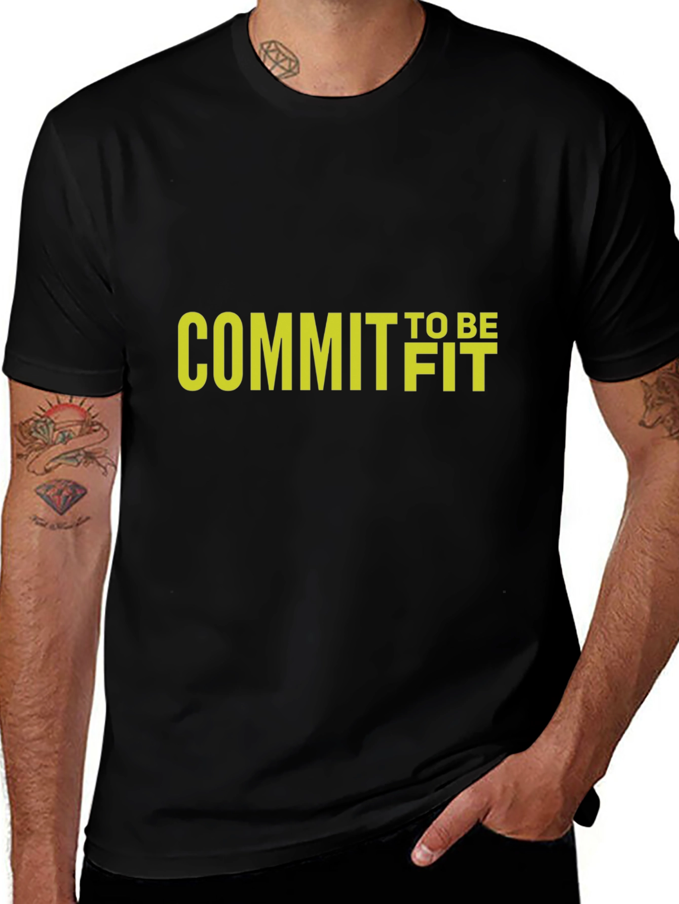 Commit to Be Fit Black Graphic Tee