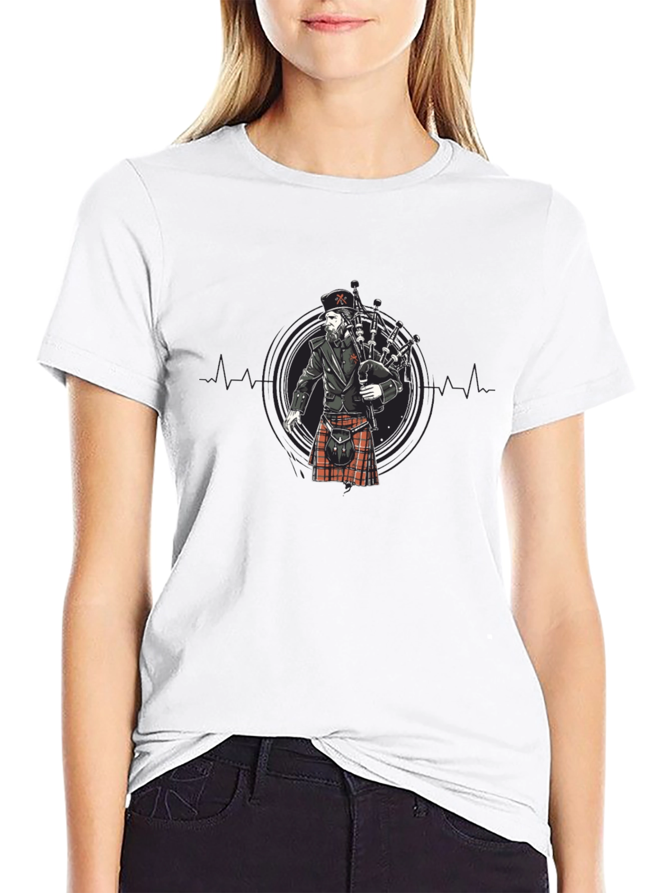 Scottish Bagpiper Graphic T-Shirt