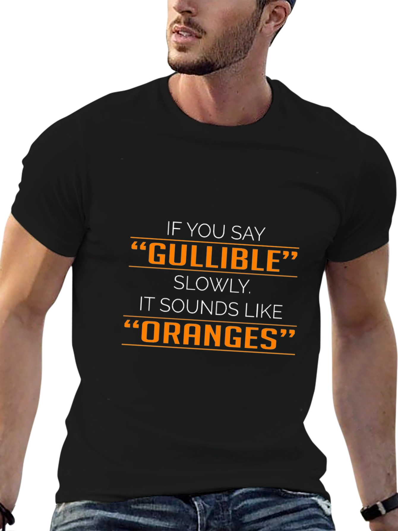 Gullible Oranges Funny Graphic T-Shirt