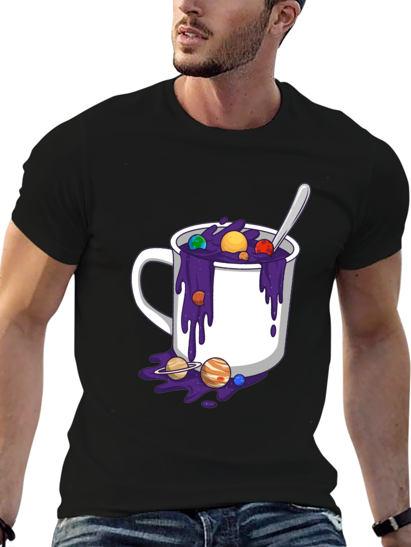 Cosmic Coffee T-Shirt - Planetary Brew Design