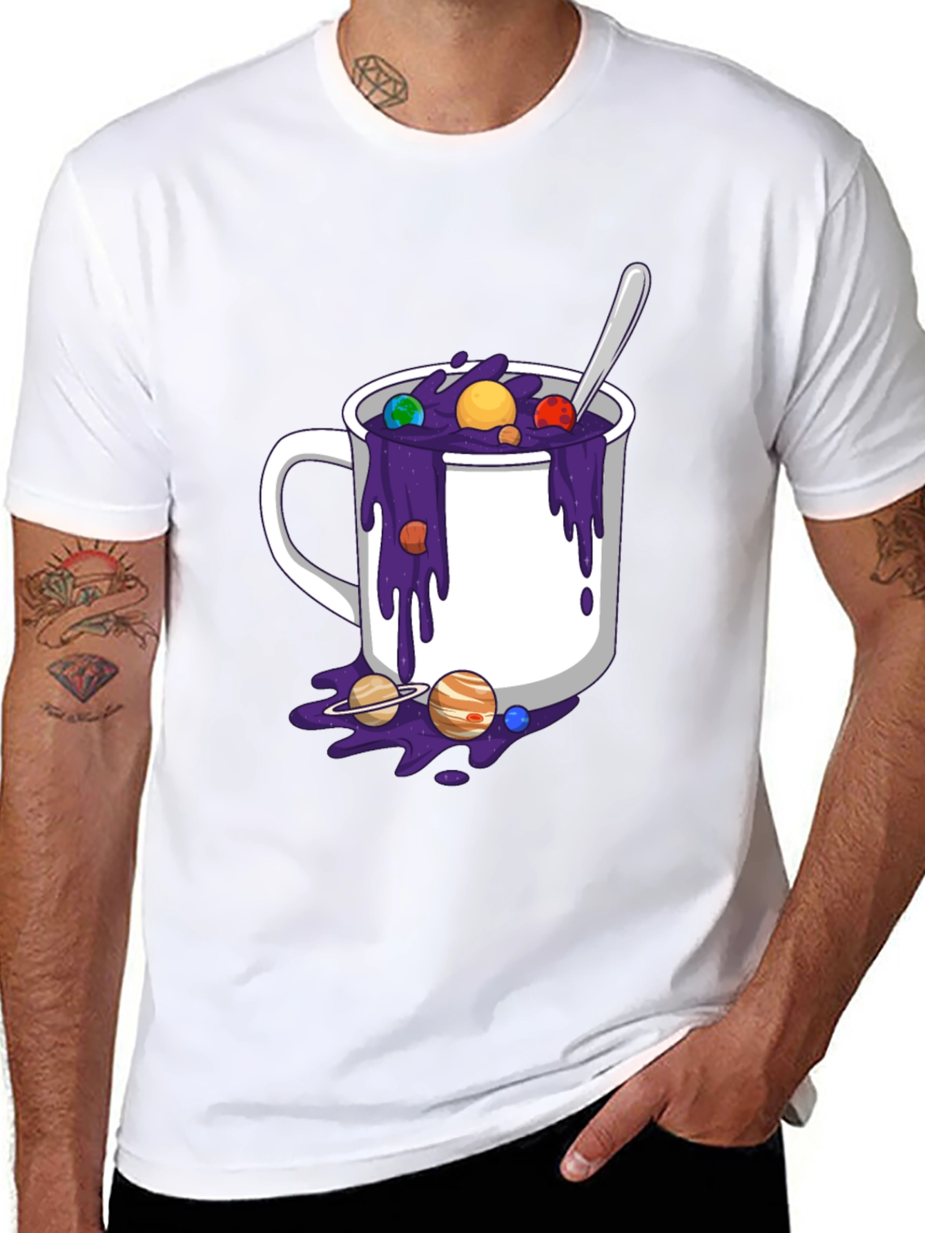 Cosmic Coffee T-Shirt - Planetary Brew Design