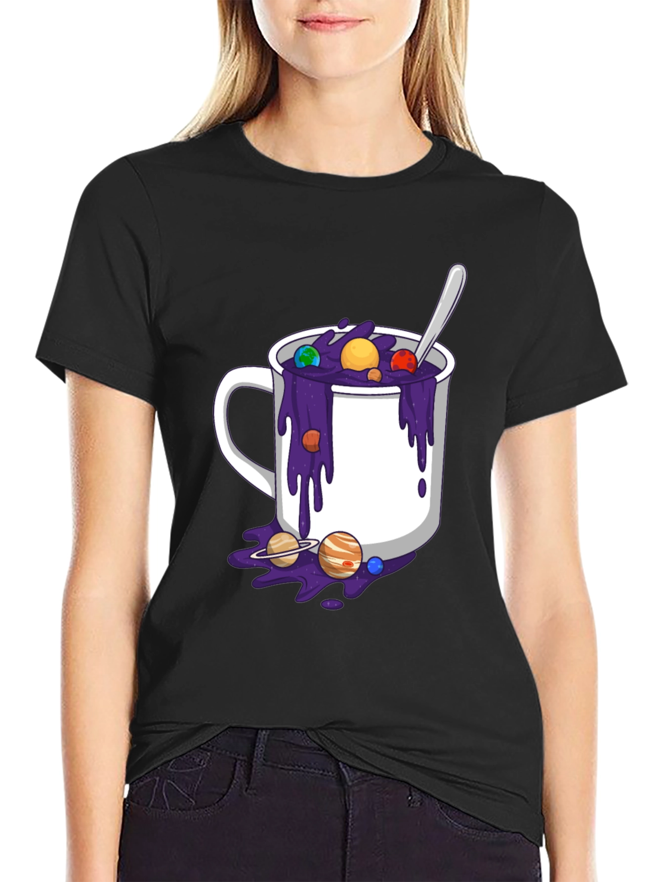 Cosmic Coffee T-Shirt - Planetary Brew Design