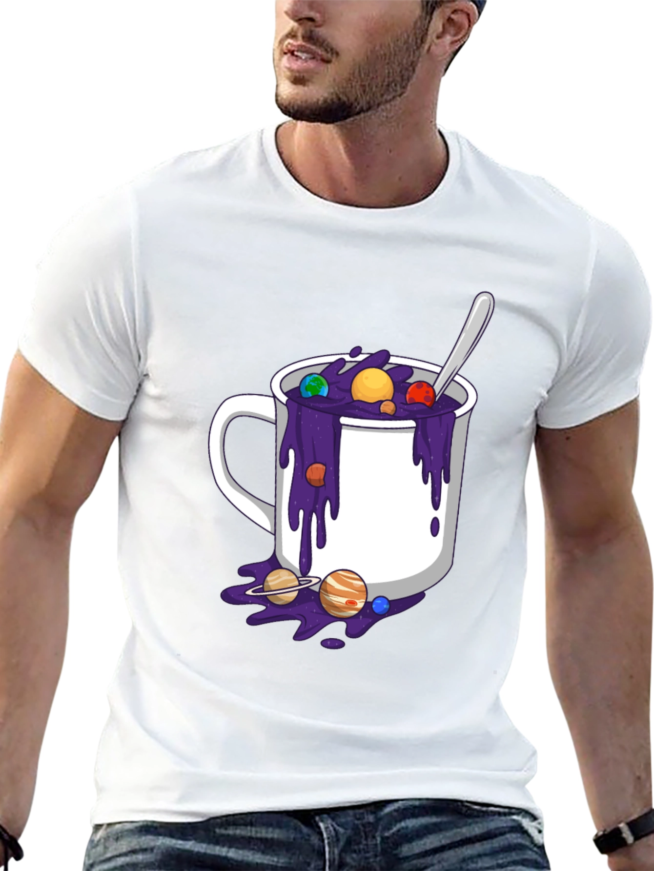 Cosmic Coffee T-Shirt - Planetary Brew Design