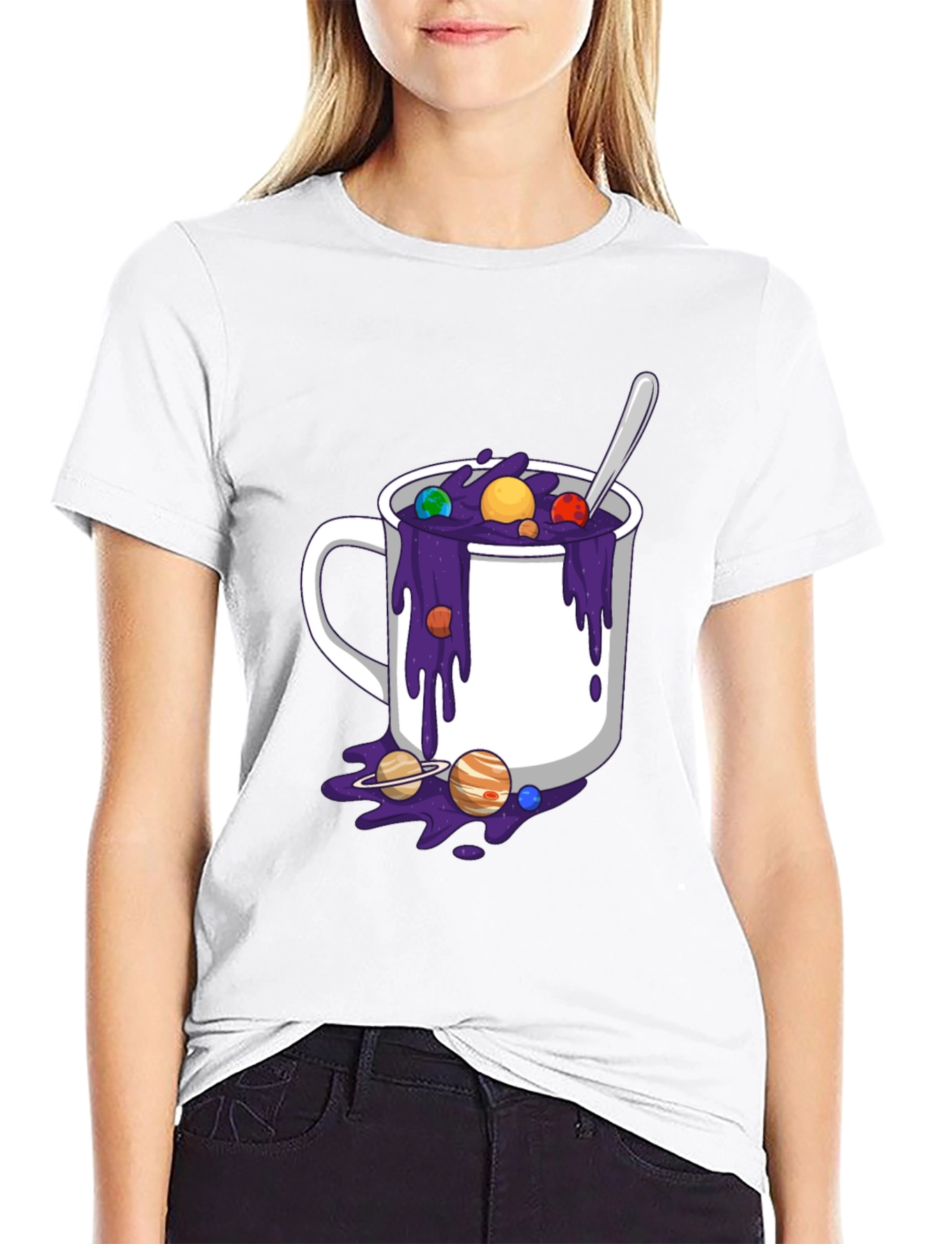 Cosmic Coffee T-Shirt - Planetary Brew Design