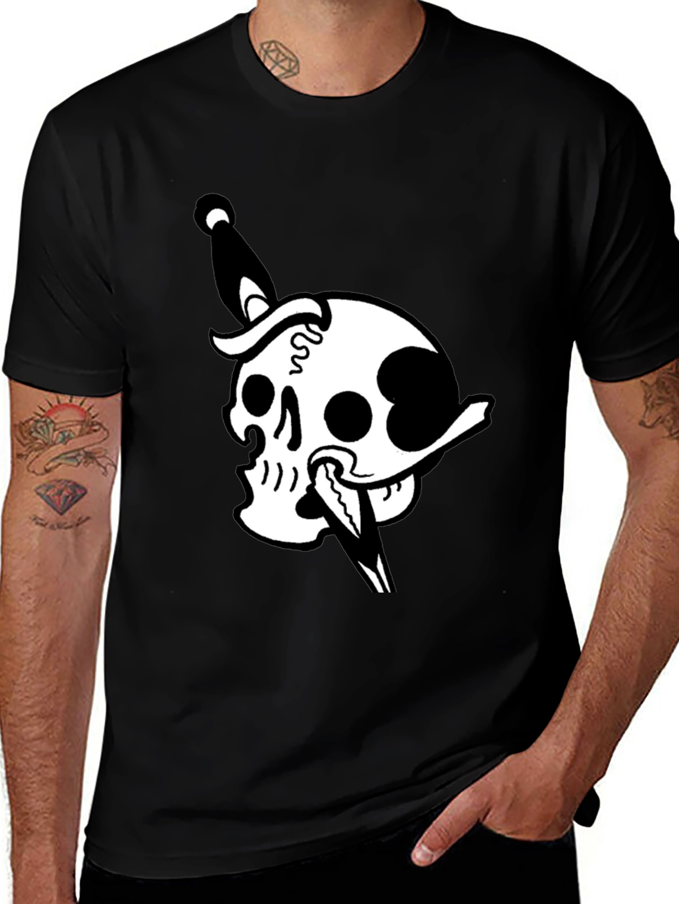 Skull & Dagger Graphic Tee - Mens Black T-Shirt