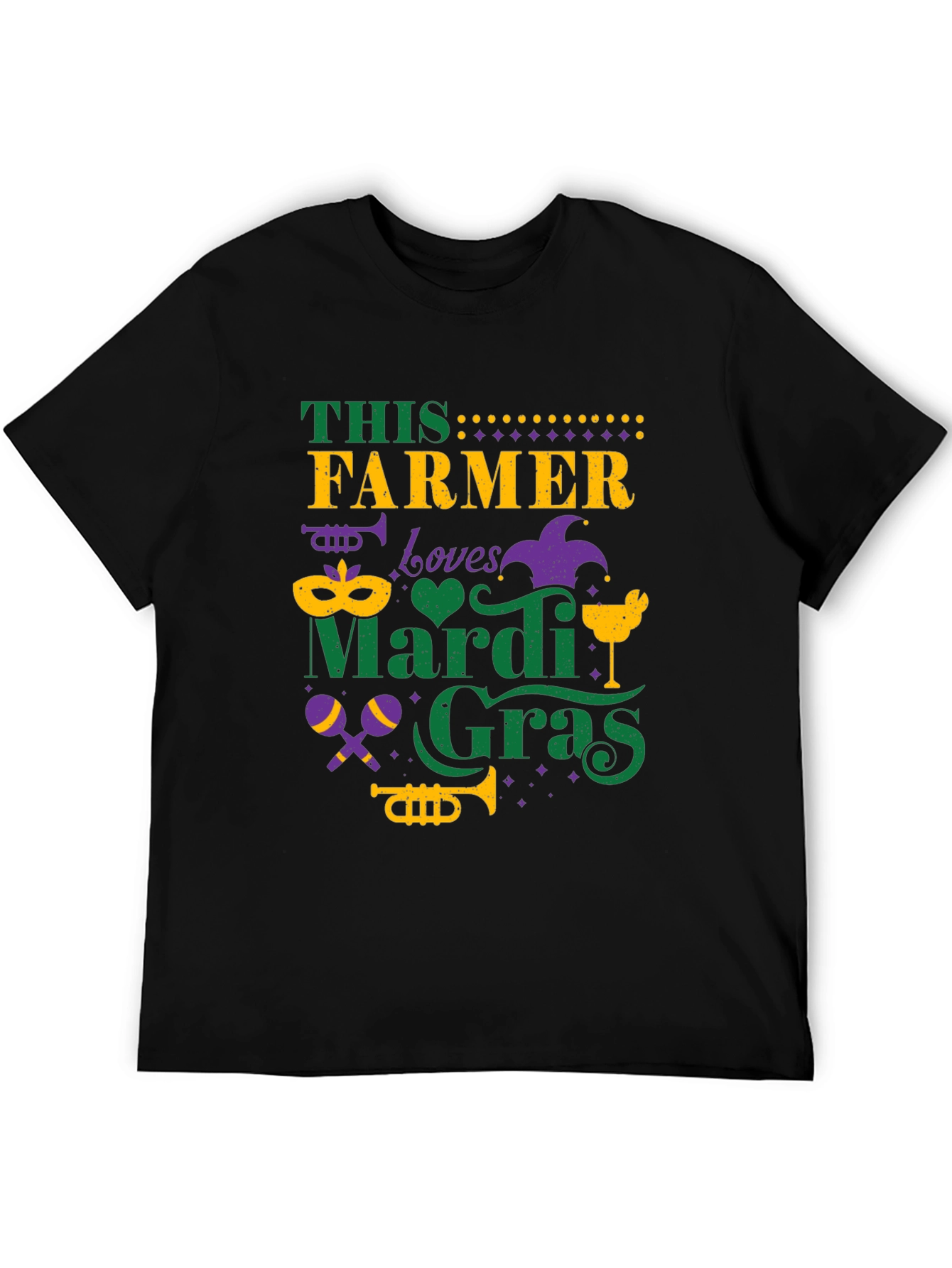 Farmer Loves Mardi Gras Graphic Tee