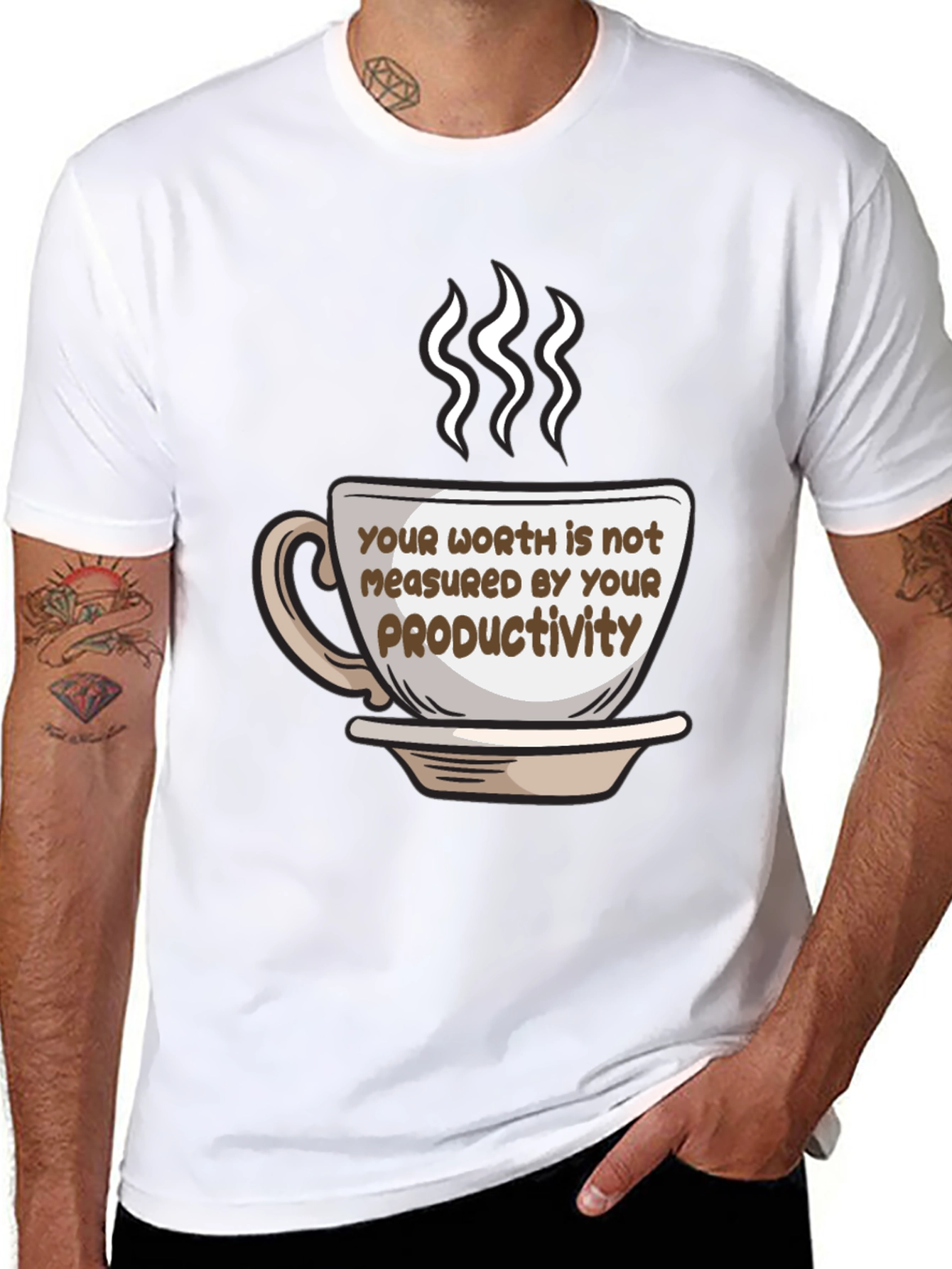 Worth is Not Productivity Coffee Cup T-Shirt