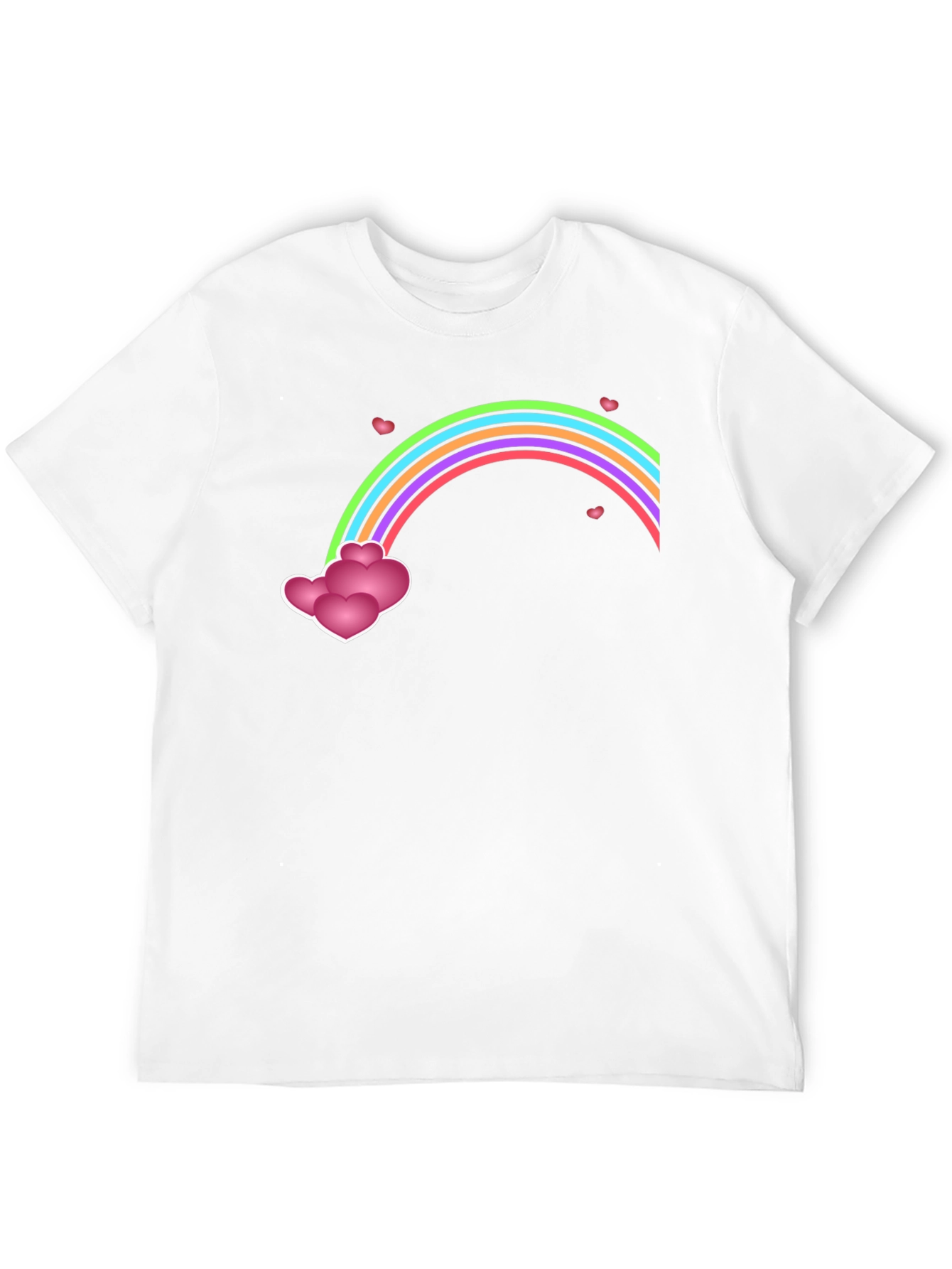Rainbow Hearts Graphic Tee - Mens Black T-Shirt