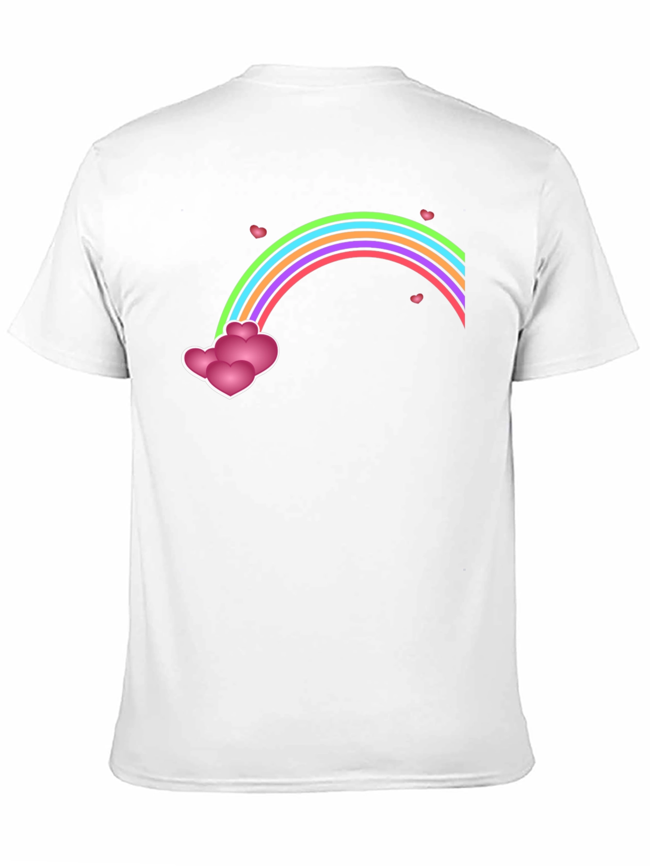 Rainbow Hearts Graphic Tee - Mens Black T-Shirt