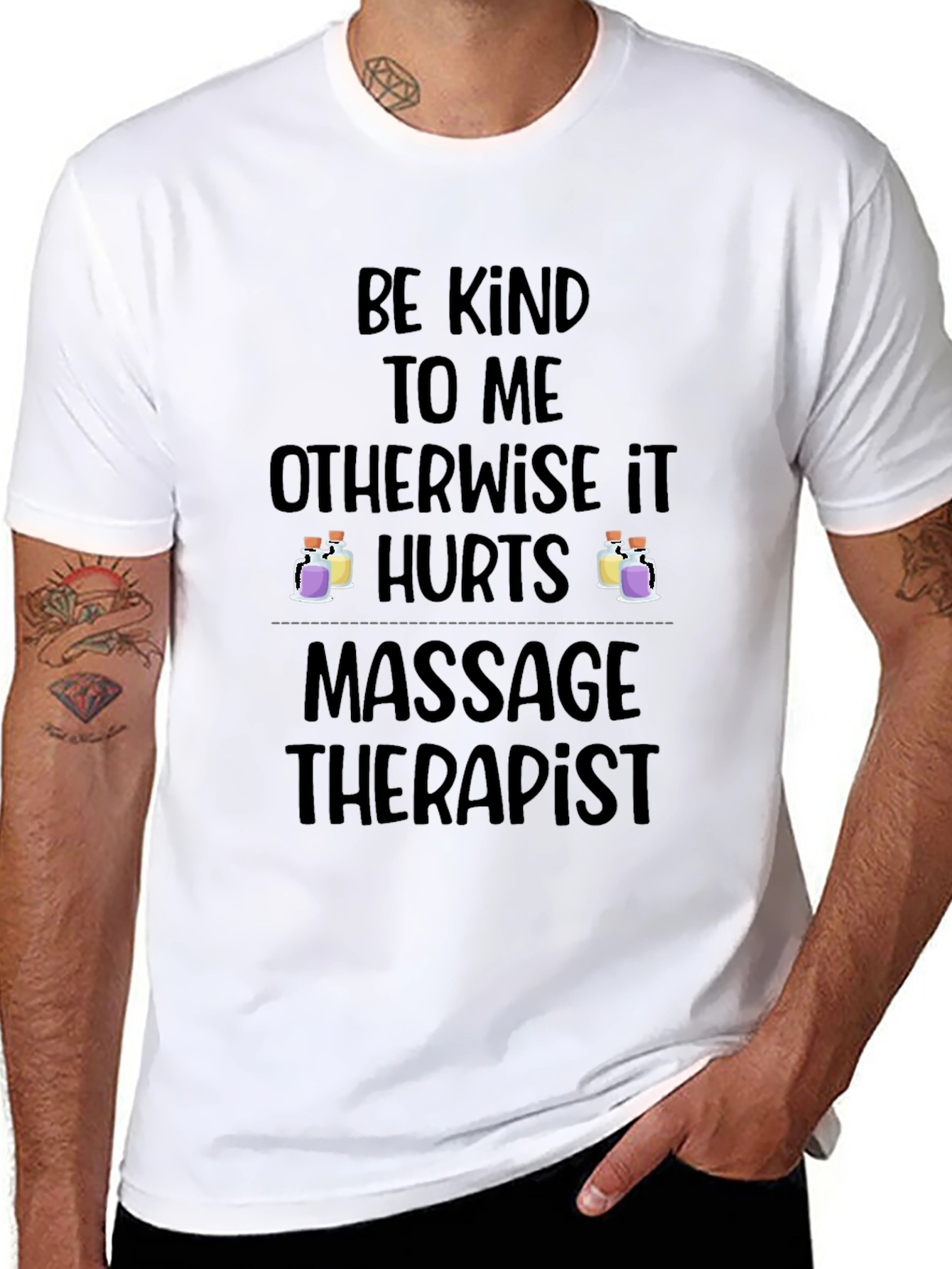 Massage Therapist T-Shirt - Be Kind Otherwise It Hurts
