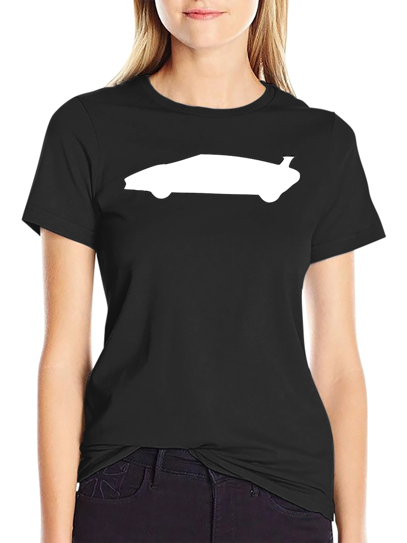 Car Silhouette Graphic Tee - Modern Black T-Shirt