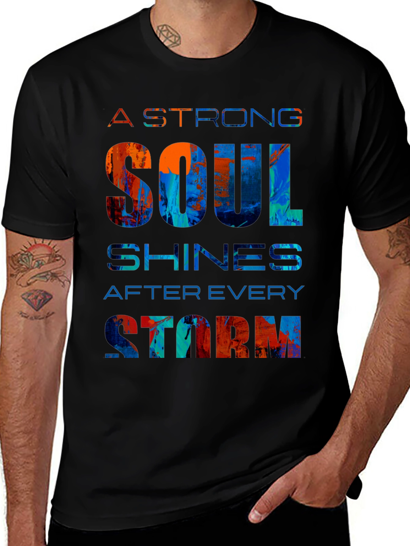 Strong Soul Graphic Tee - Motivational Design