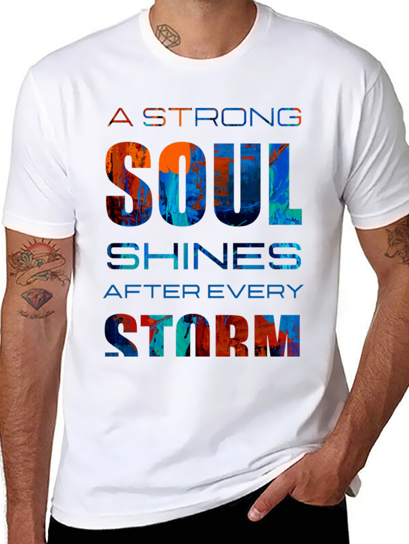 Strong Soul Graphic Tee - Motivational Design