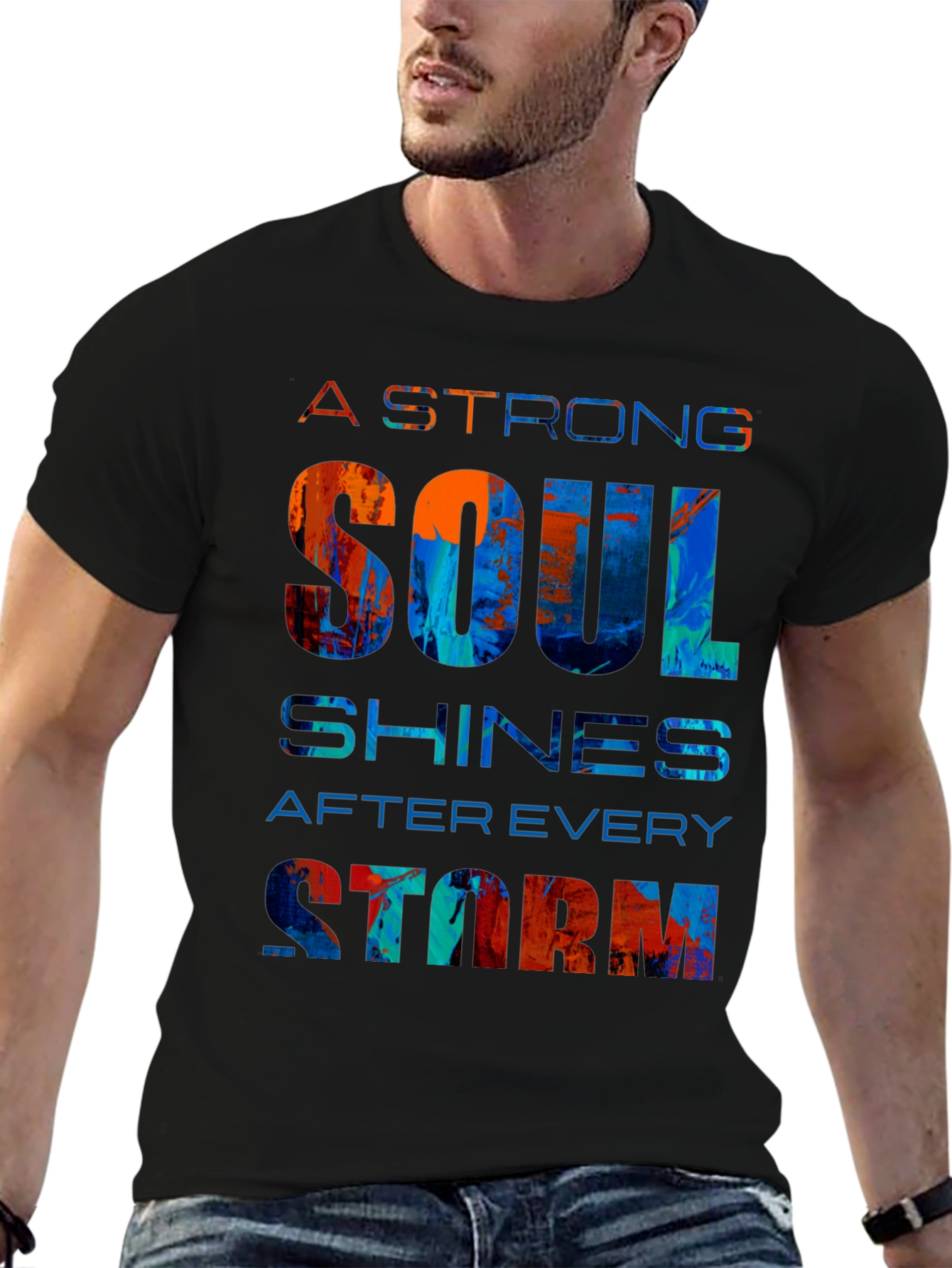Strong Soul Graphic Tee - Motivational Design
