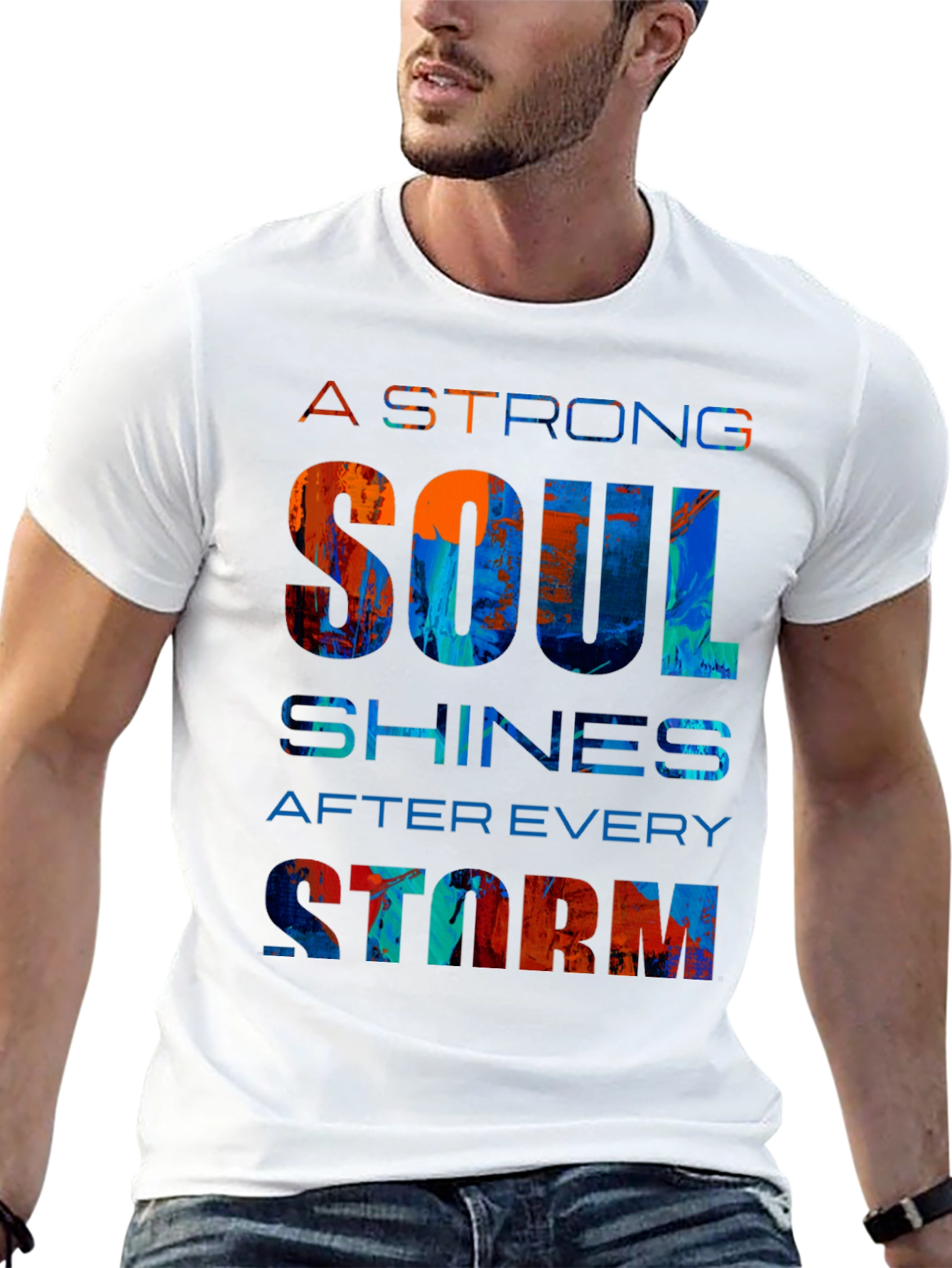 Strong Soul Graphic Tee - Motivational Design