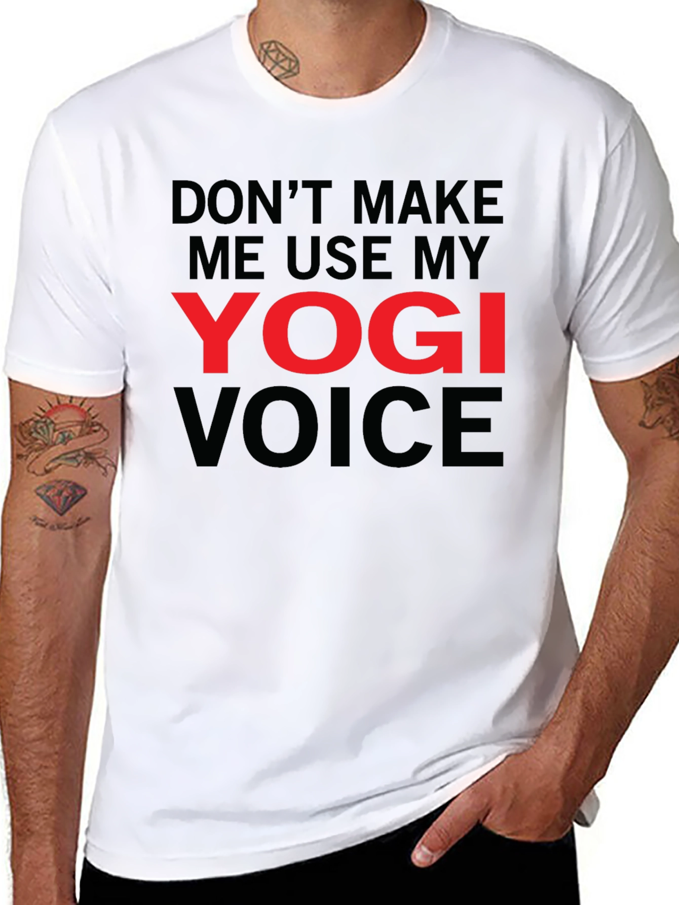 Yogi Voice Mens Black Graphic T-Shirt