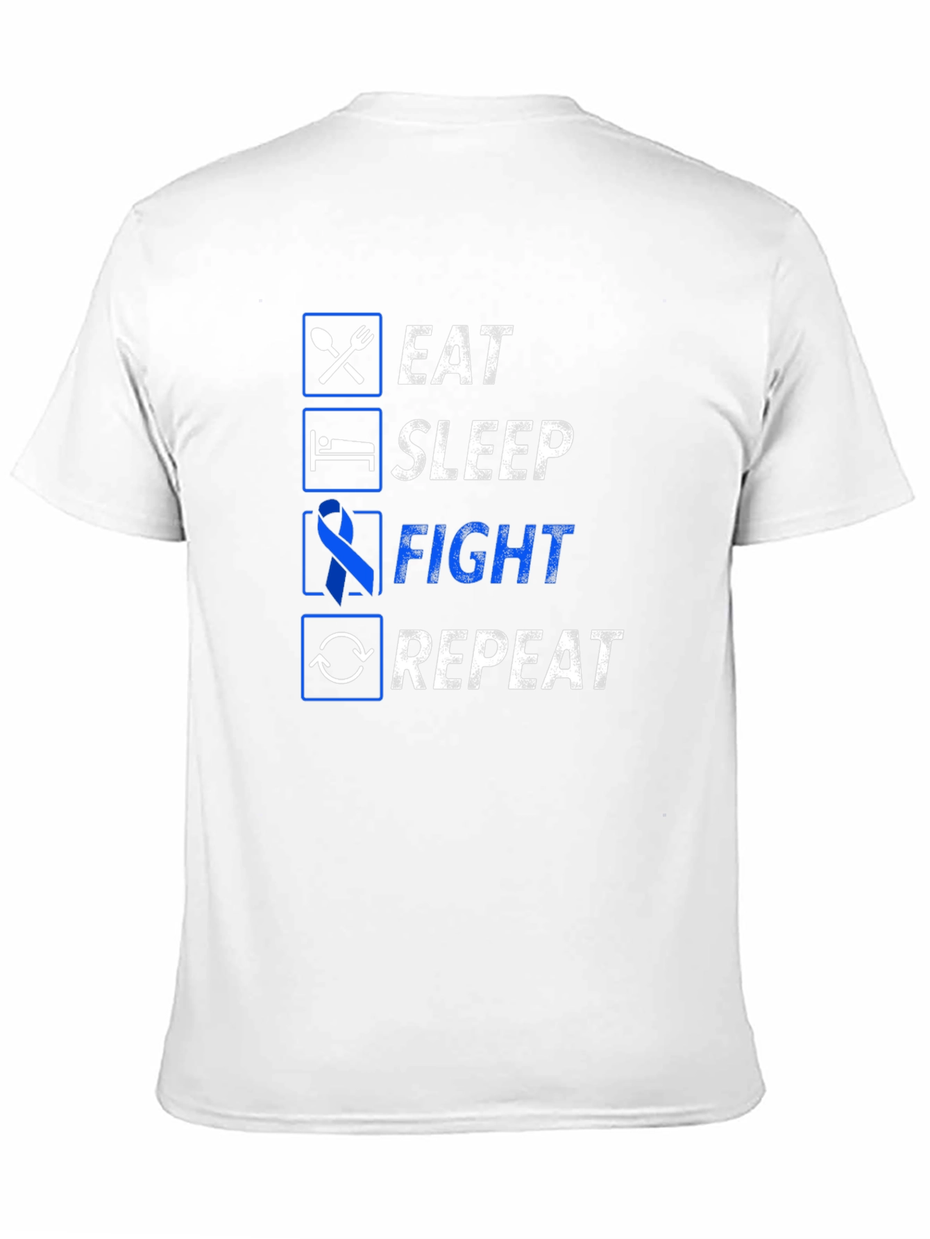 Eat Sleep Fight Repeat Graphic Tee - Awareness T-Shirt