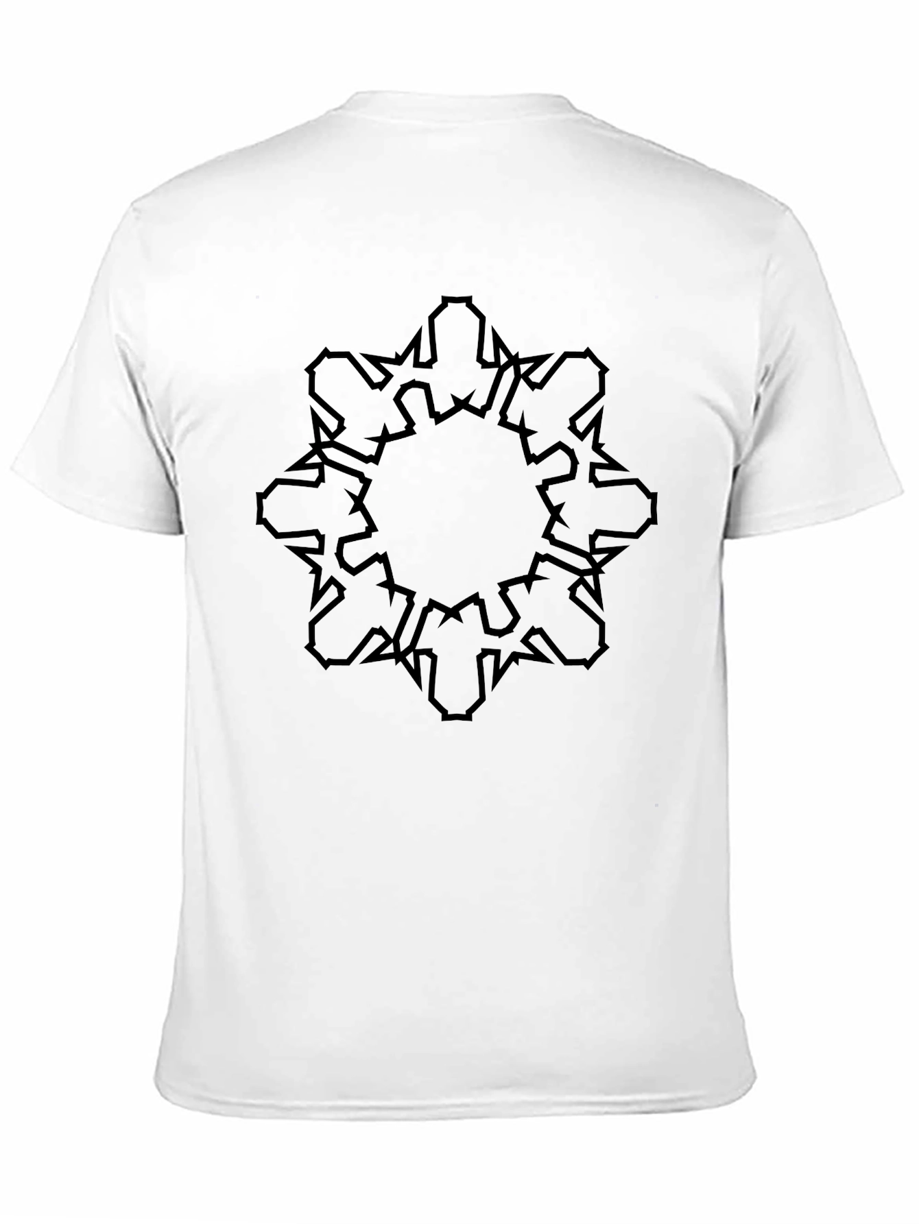 Black Graphic Tee - Geometric Print