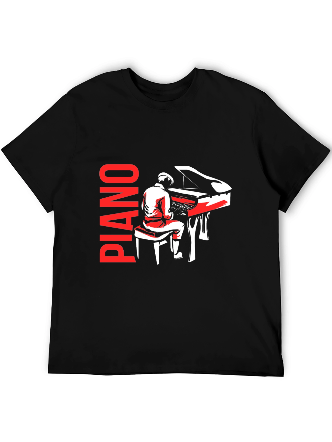 Piano Player Graphic Tee - Music Lover T-Shirt