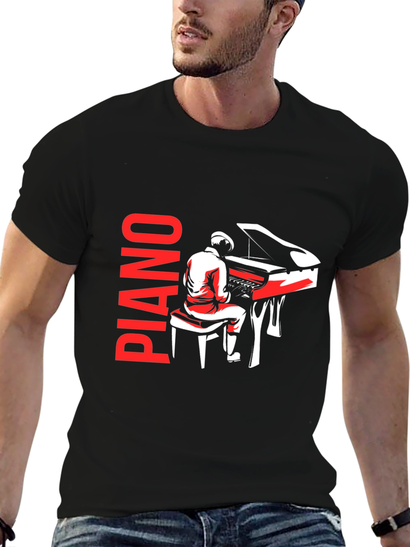 Piano Player Graphic Tee - Music Lover T-Shirt
