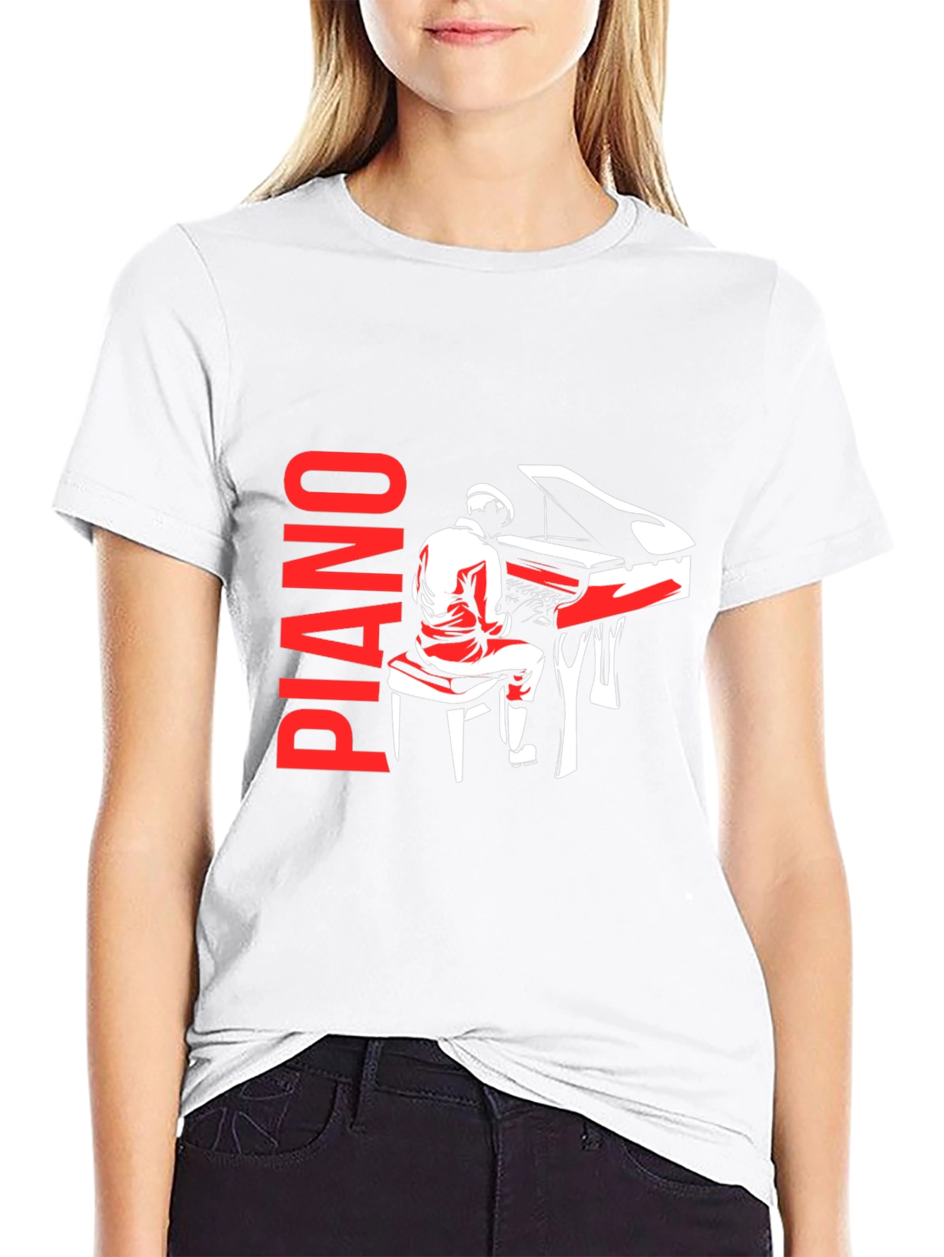 Piano Player Graphic Tee - Music Lover T-Shirt