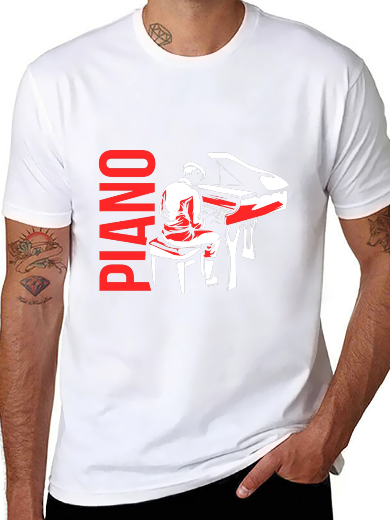 Piano Player Graphic Tee - Music Lover T-Shirt