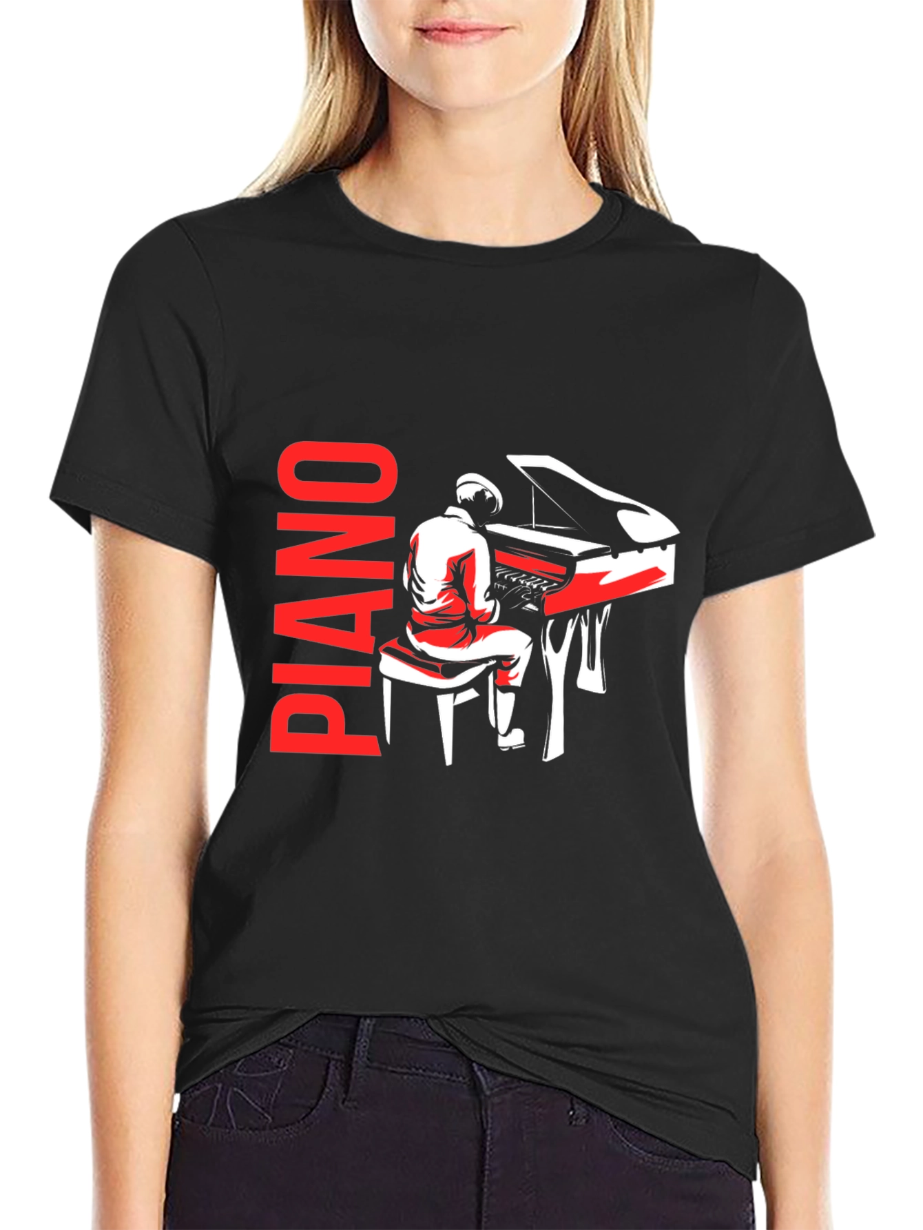 Piano Player Graphic Tee - Music Lover T-Shirt