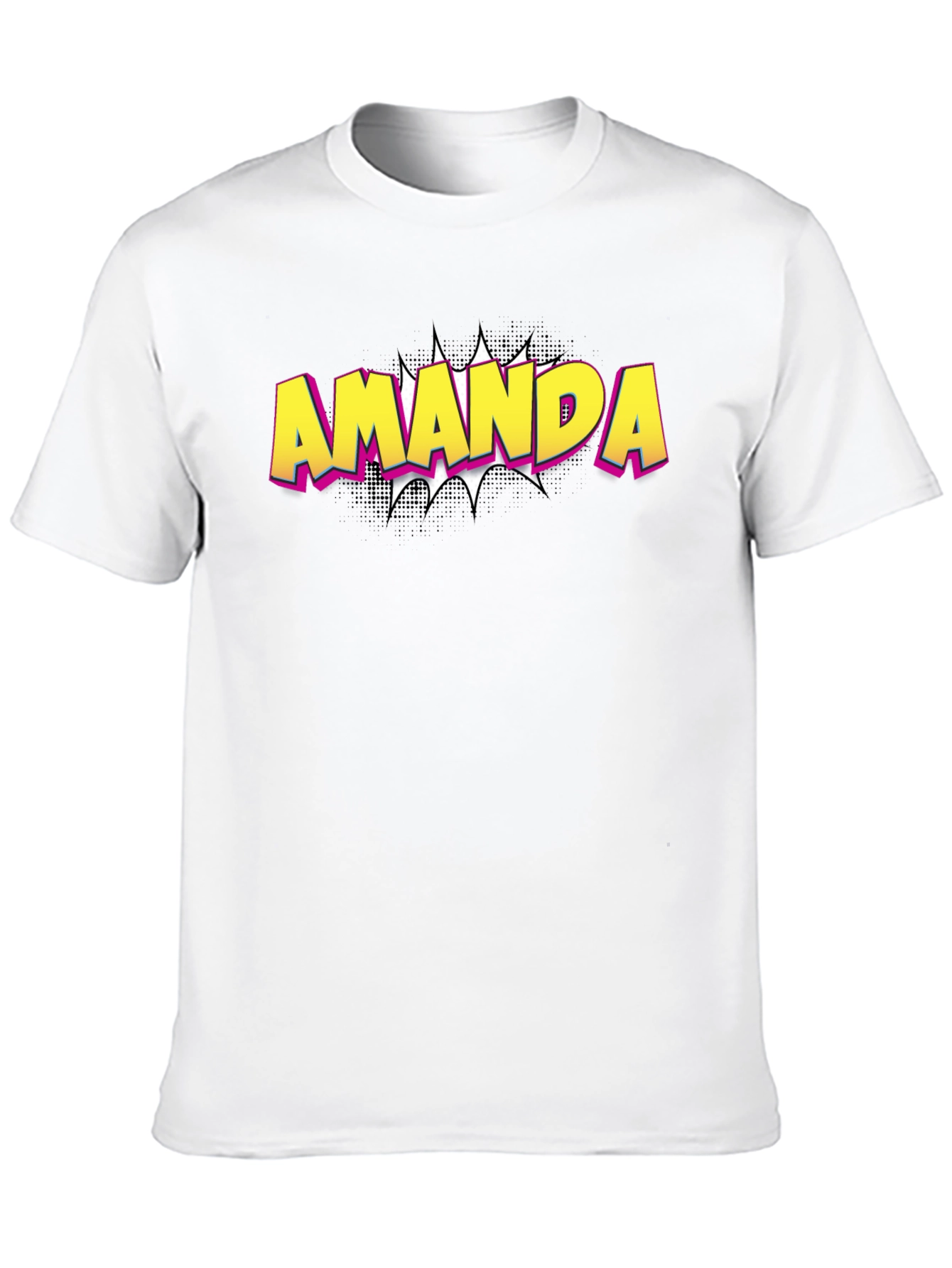 Amanda Comic Book Style T-Shirt - Black Cotton Tee