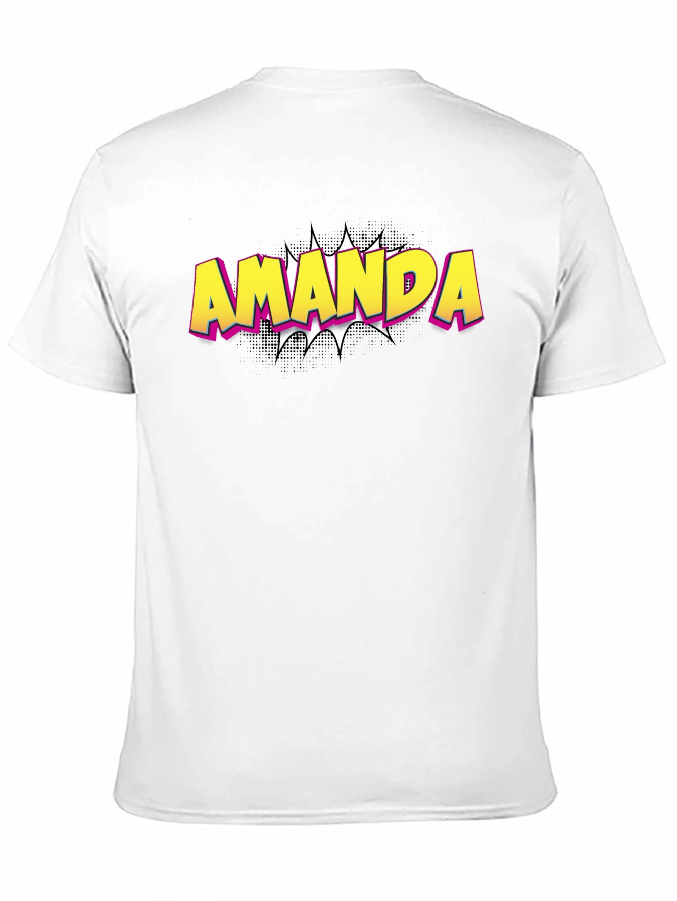 Amanda Comic Book Style T-Shirt - Black Cotton Tee