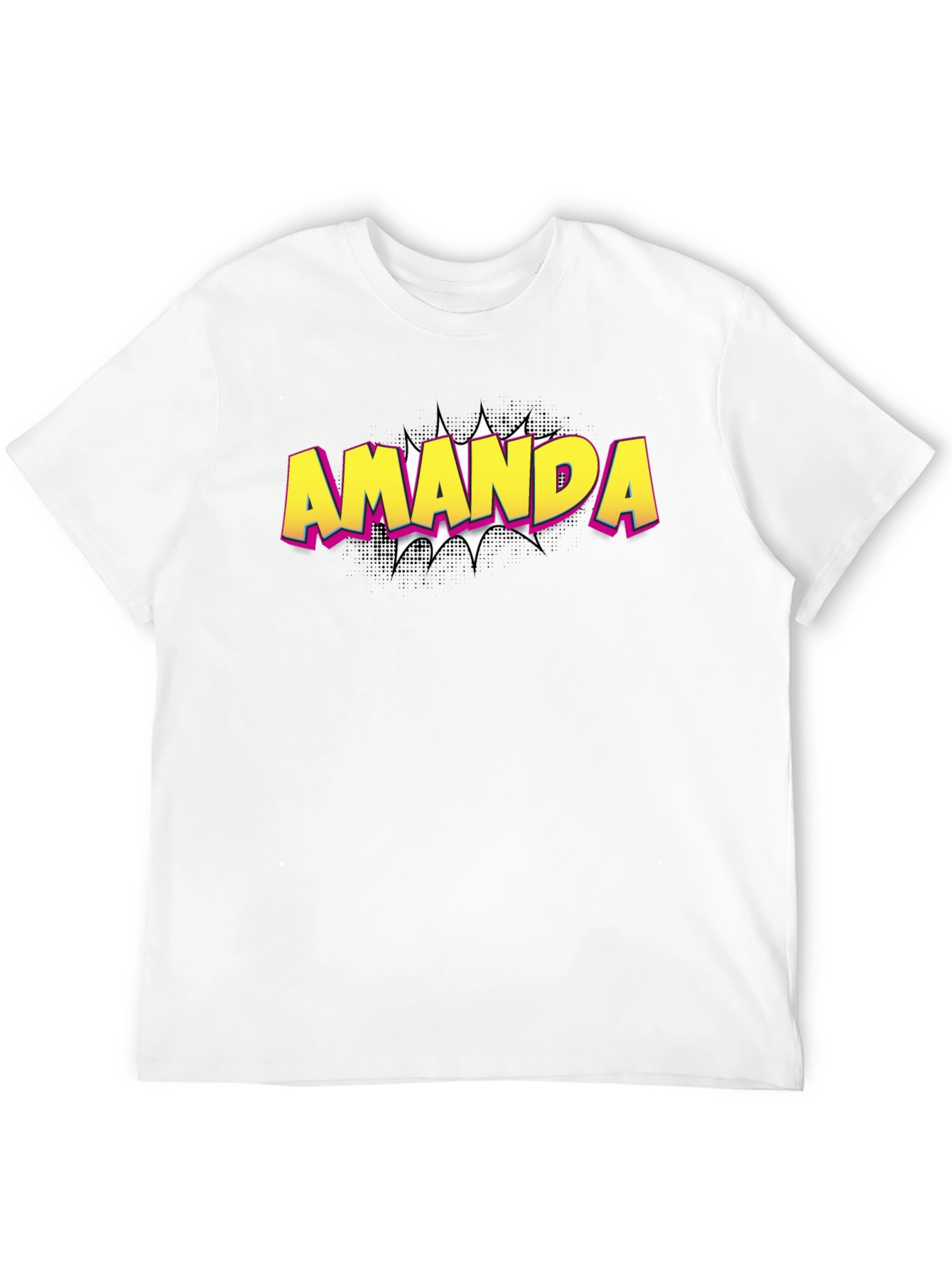 Amanda Comic Book Style T-Shirt - Black Cotton Tee