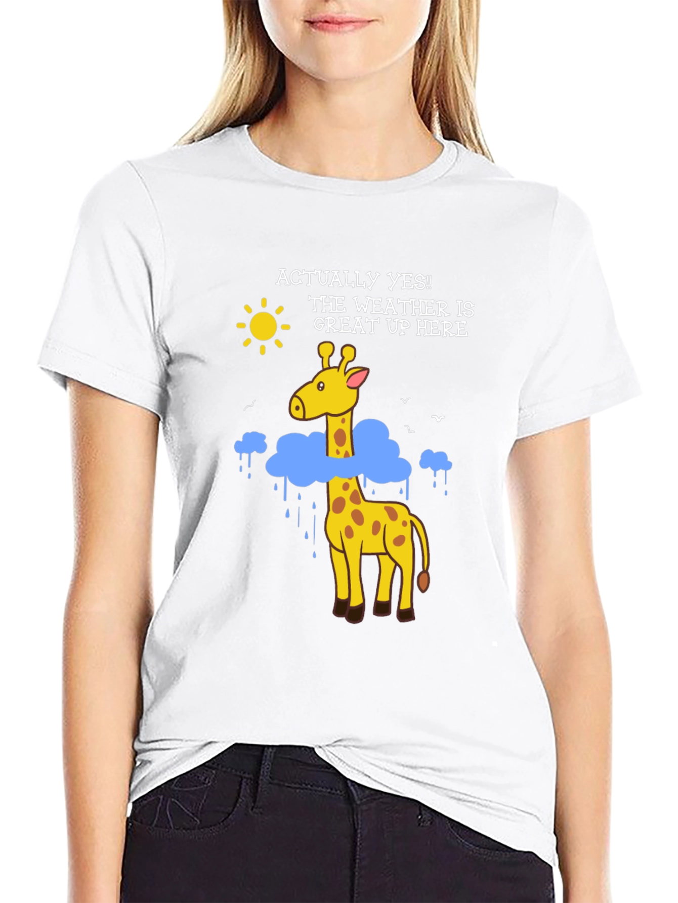 Funny Giraffe Weather T-Shirt