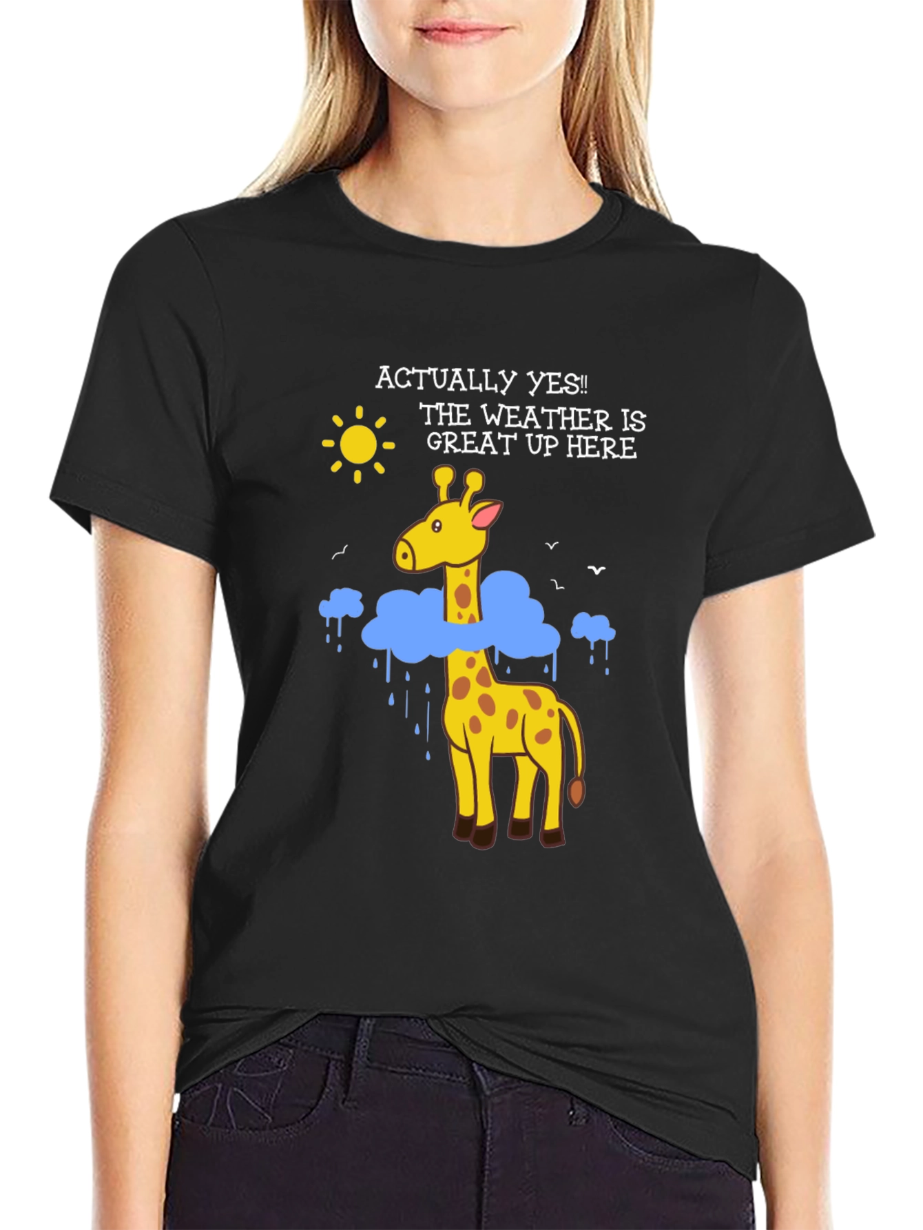 Funny Giraffe Weather T-Shirt