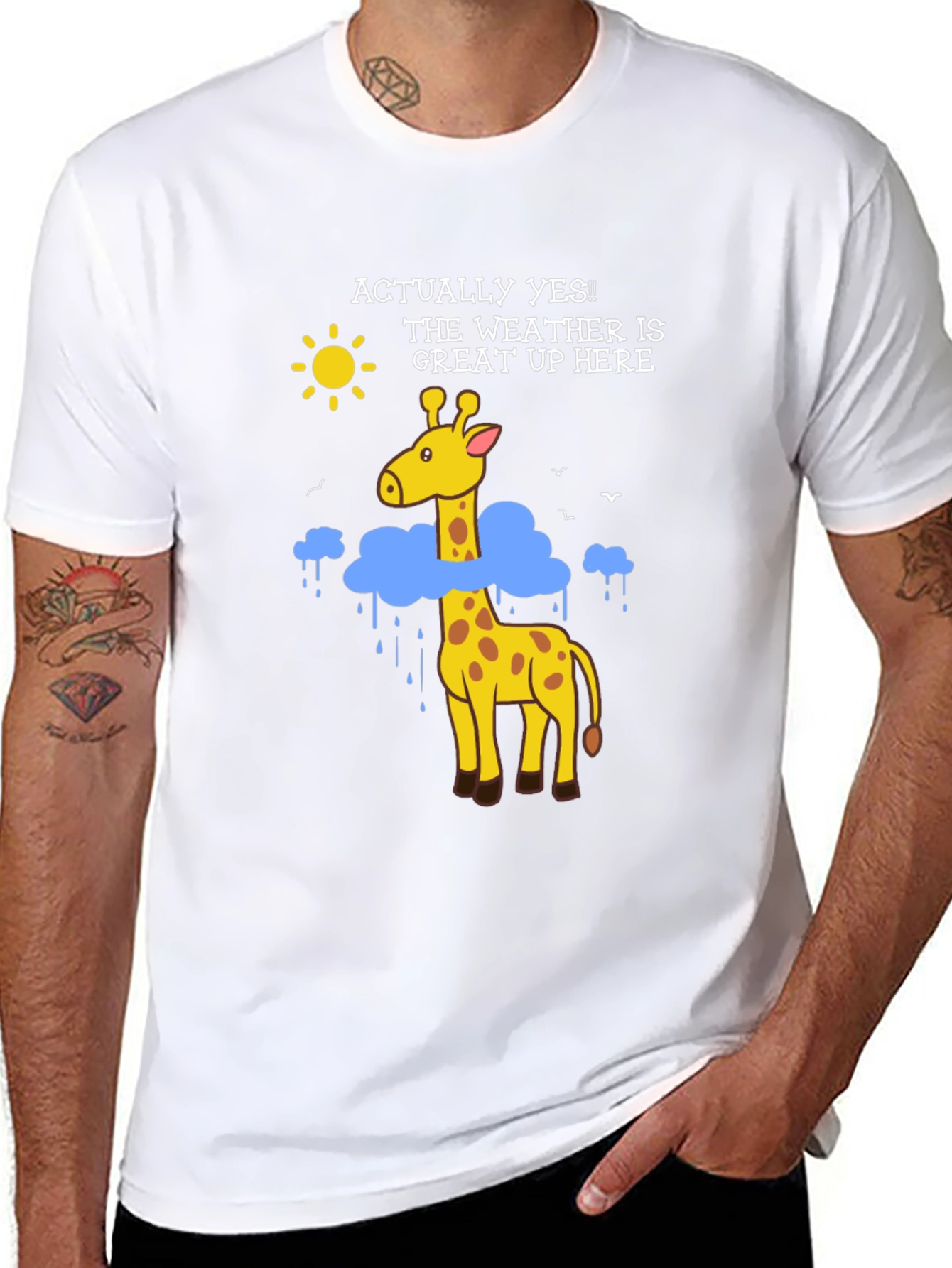 Funny Giraffe Weather T-Shirt