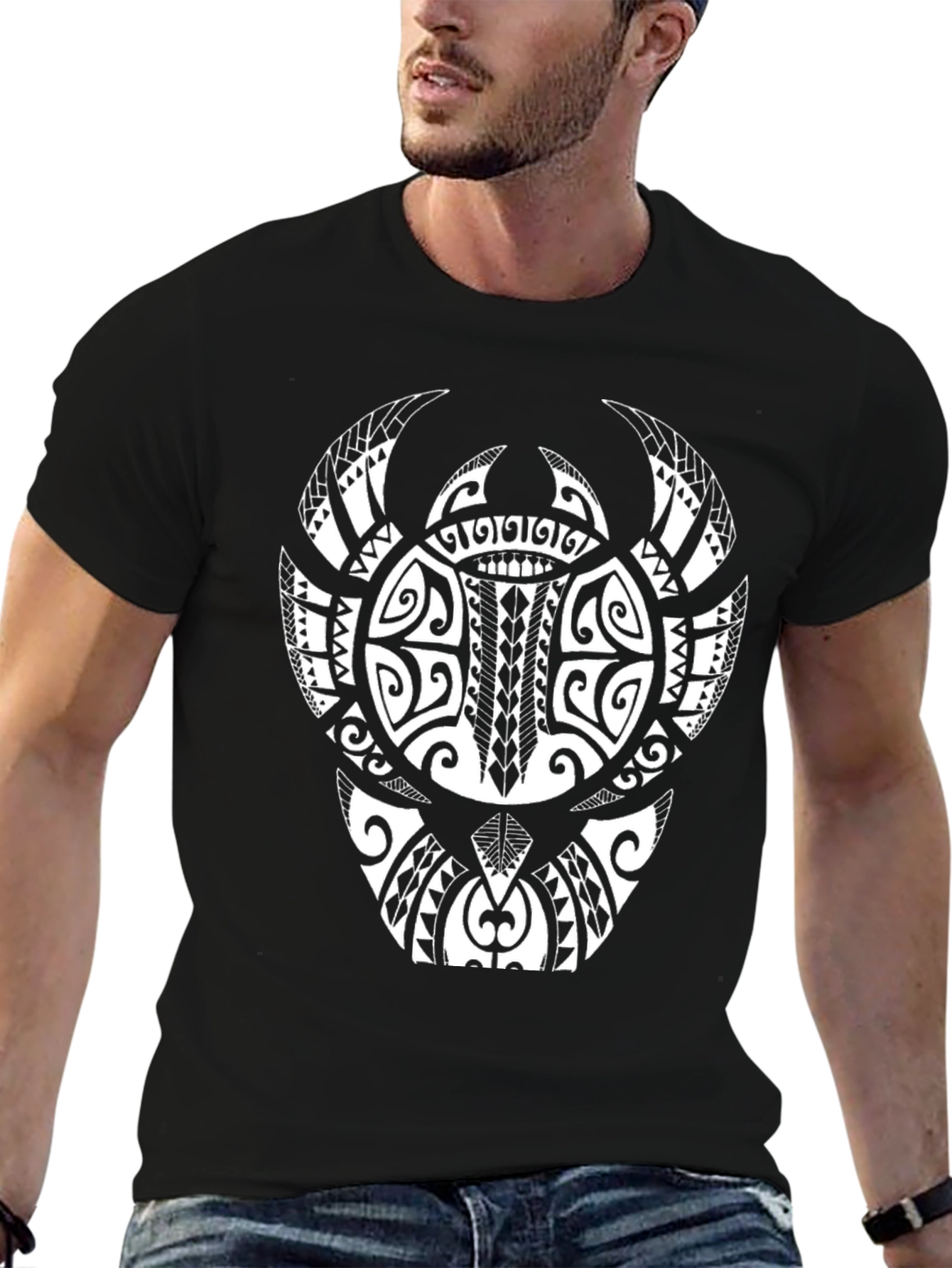 Tribal Turtle Graphic Tee - Black