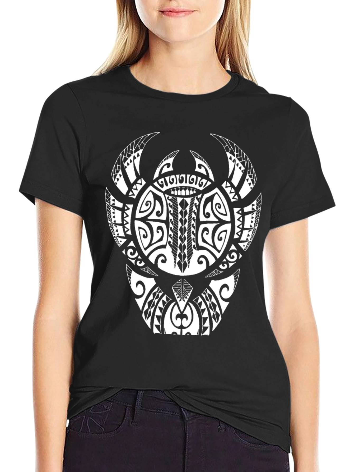 Tribal Turtle Graphic Tee - Black