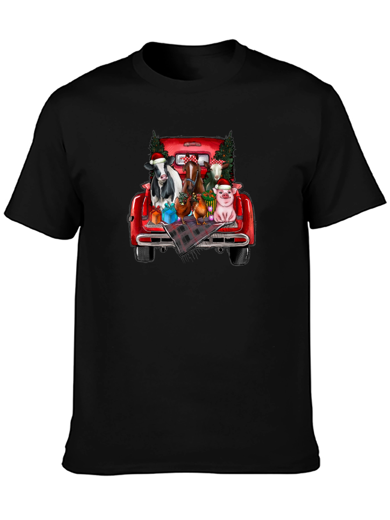 Festive Farm Animal Truck T-Shirt