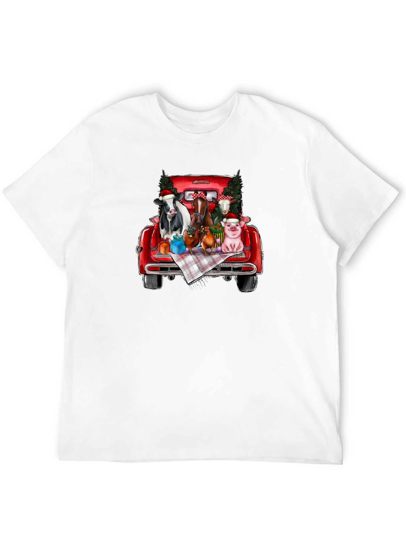 Festive Farm Animal Truck T-Shirt