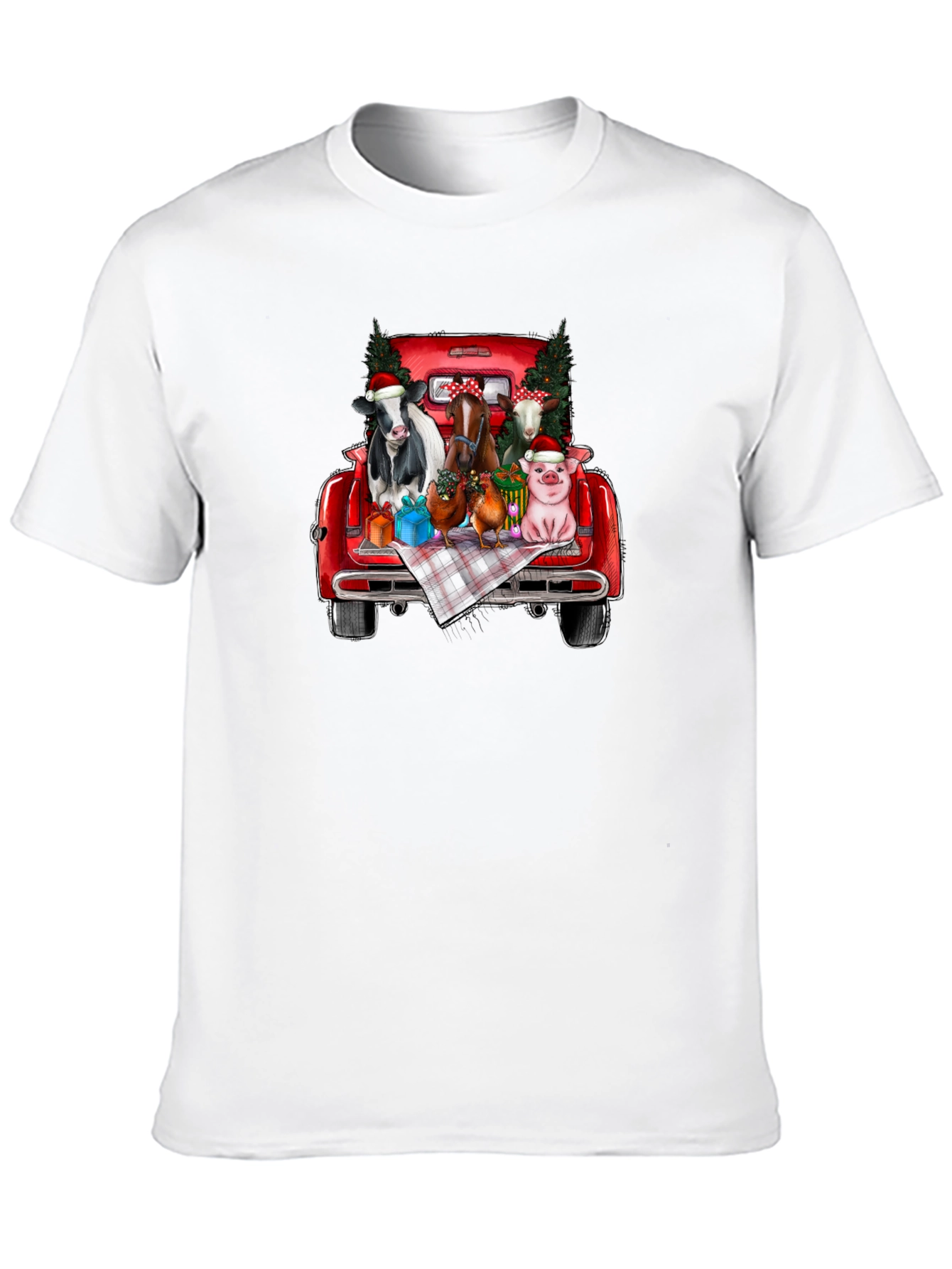 Festive Farm Animal Truck T-Shirt