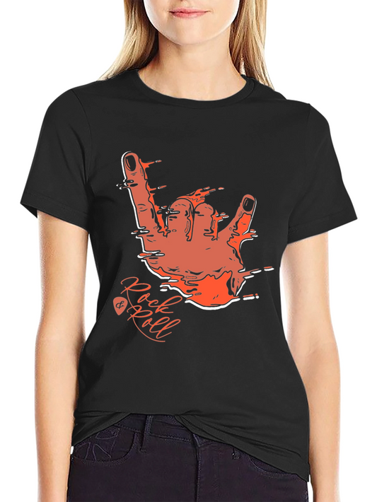 Rock and Roll Graphic T-Shirt - Black